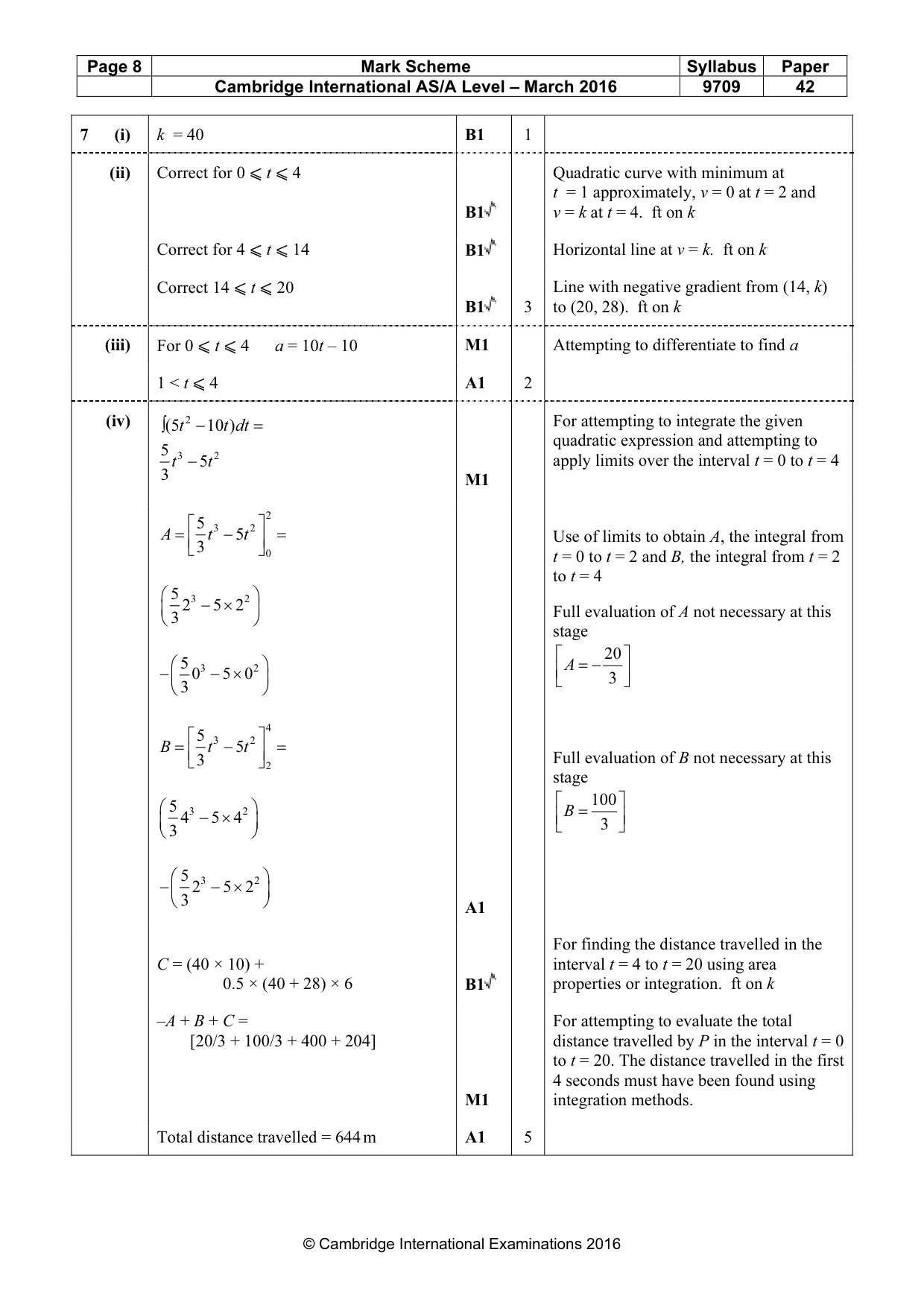 Mark scheme, page 8 of 8