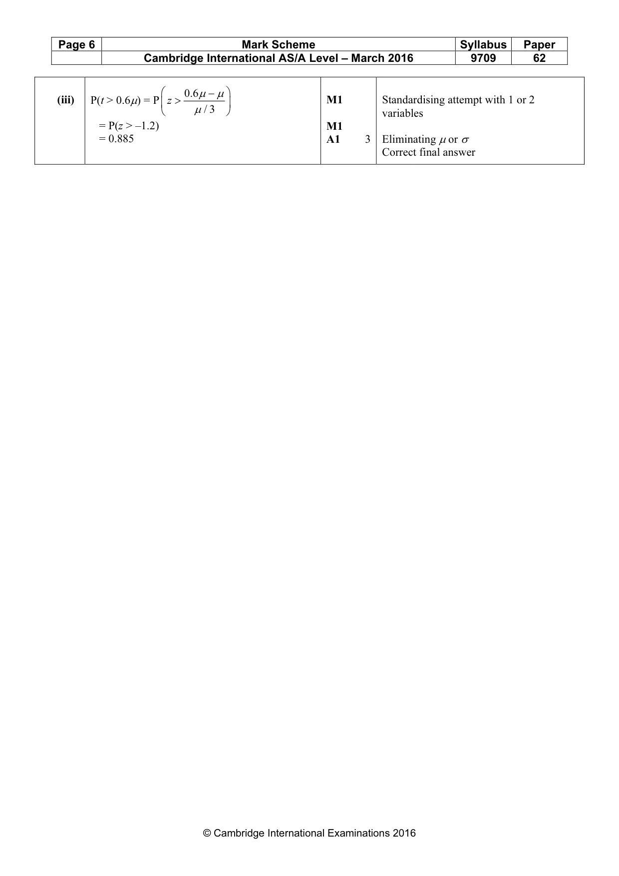 Mark scheme, page 6 of 6