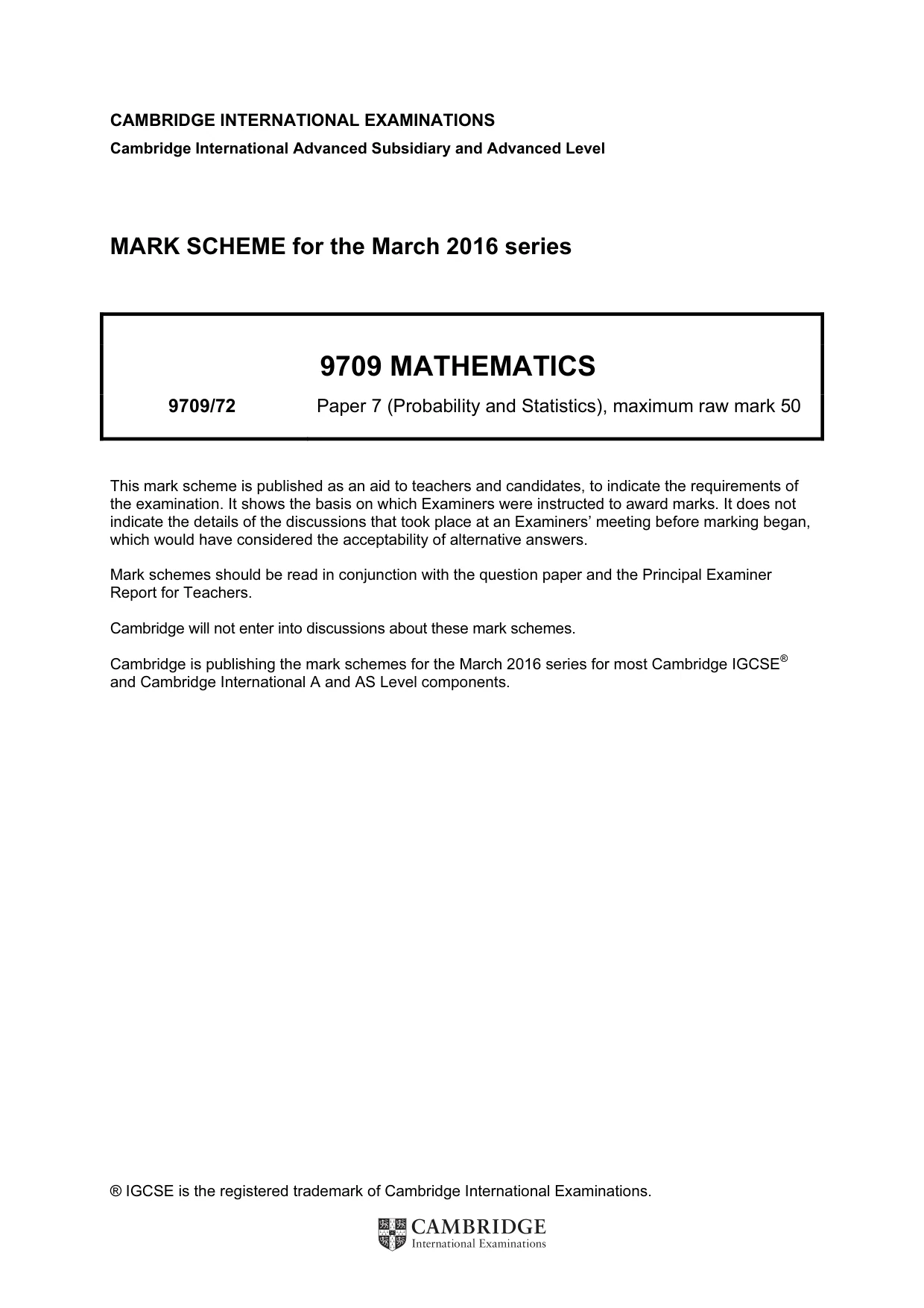 Mark scheme, page 1 of 5