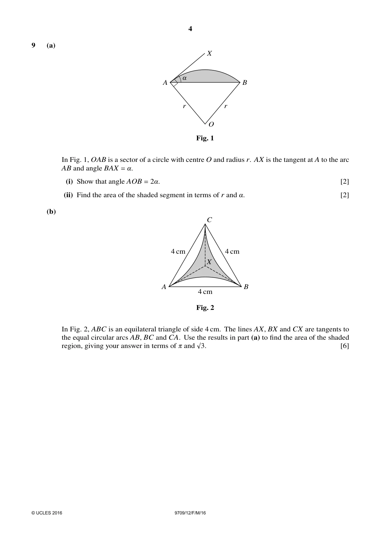 Cambridge A Level Mathematics 9709 2016 Feb/March Paper 1 · Variant 2 question paper, page 4 of 8