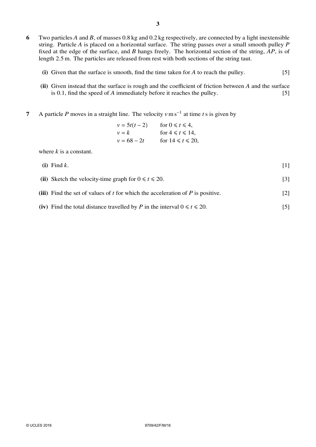 Cambridge A Level Mathematics 9709 2016 Feb/March Paper 4 · Variant 2 question paper, page 3 of 4
