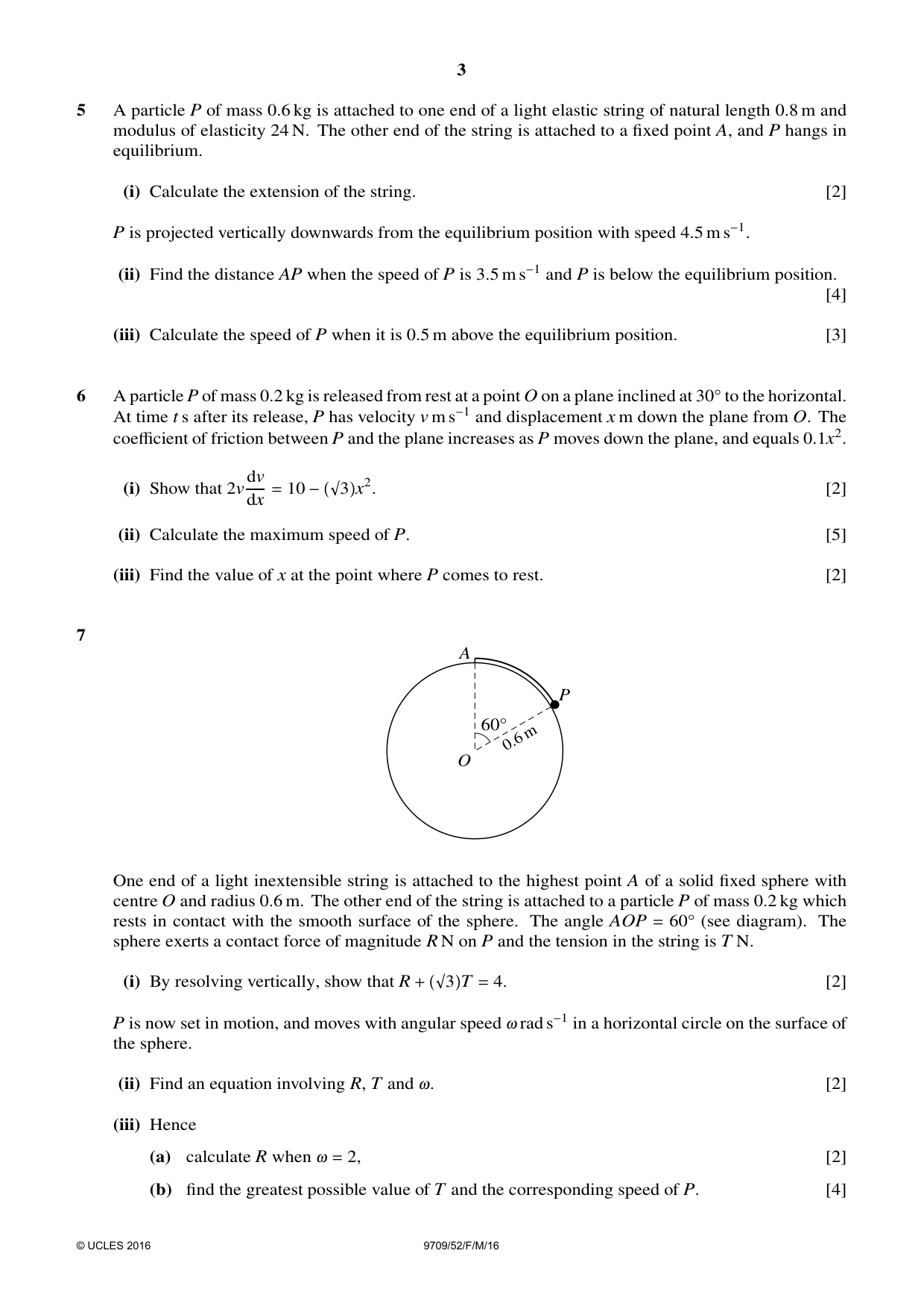 Cambridge A Level Mathematics 9709 2016 Feb/March Paper 5 · Variant 2 question paper, page 3 of 4