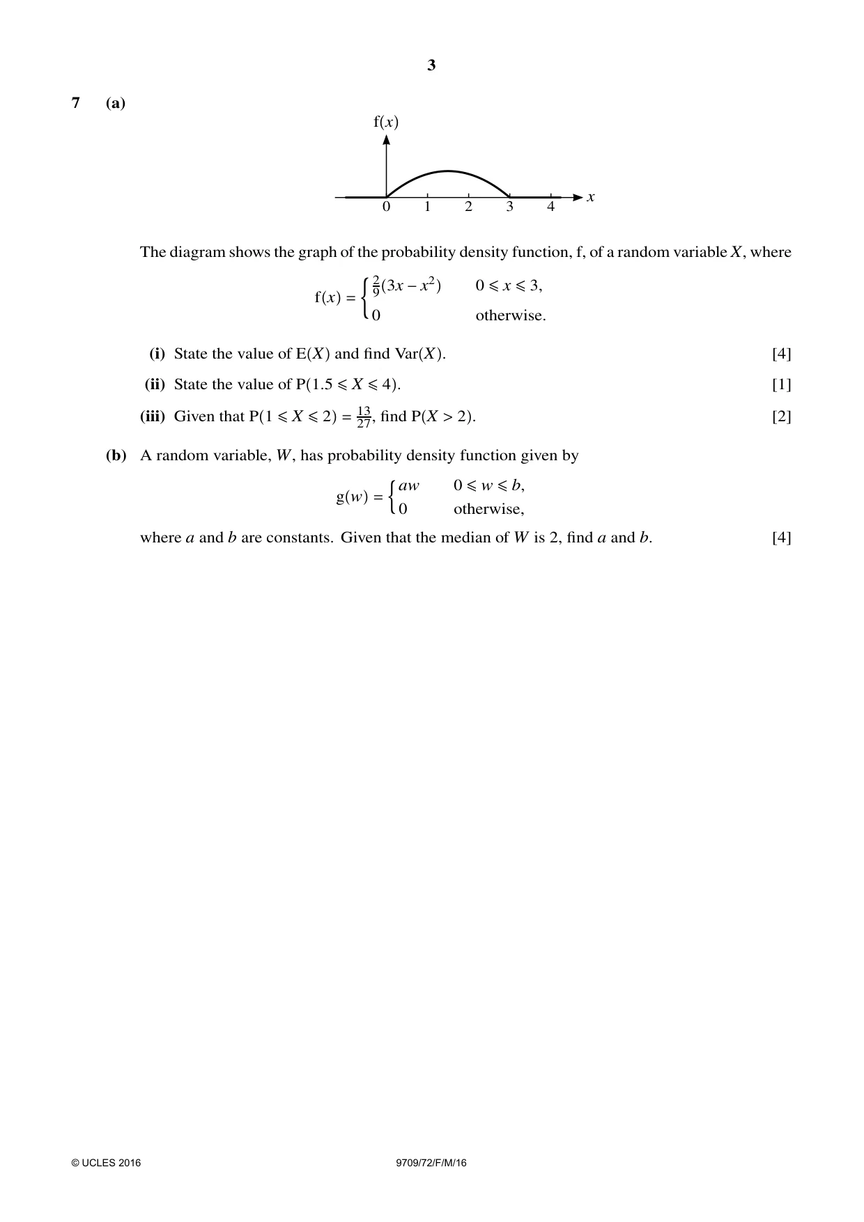 Cambridge A Level Mathematics 9709 2016 Feb/March Paper 7 · Variant 2 question paper, page 3 of 4