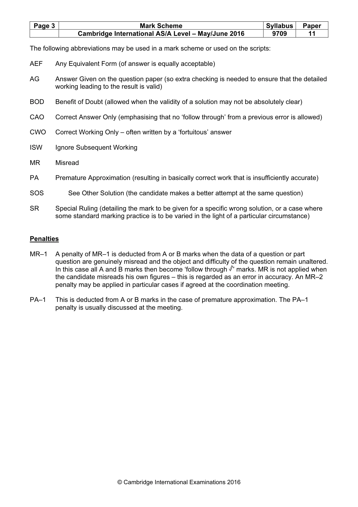 Mark scheme, page 3 of 7