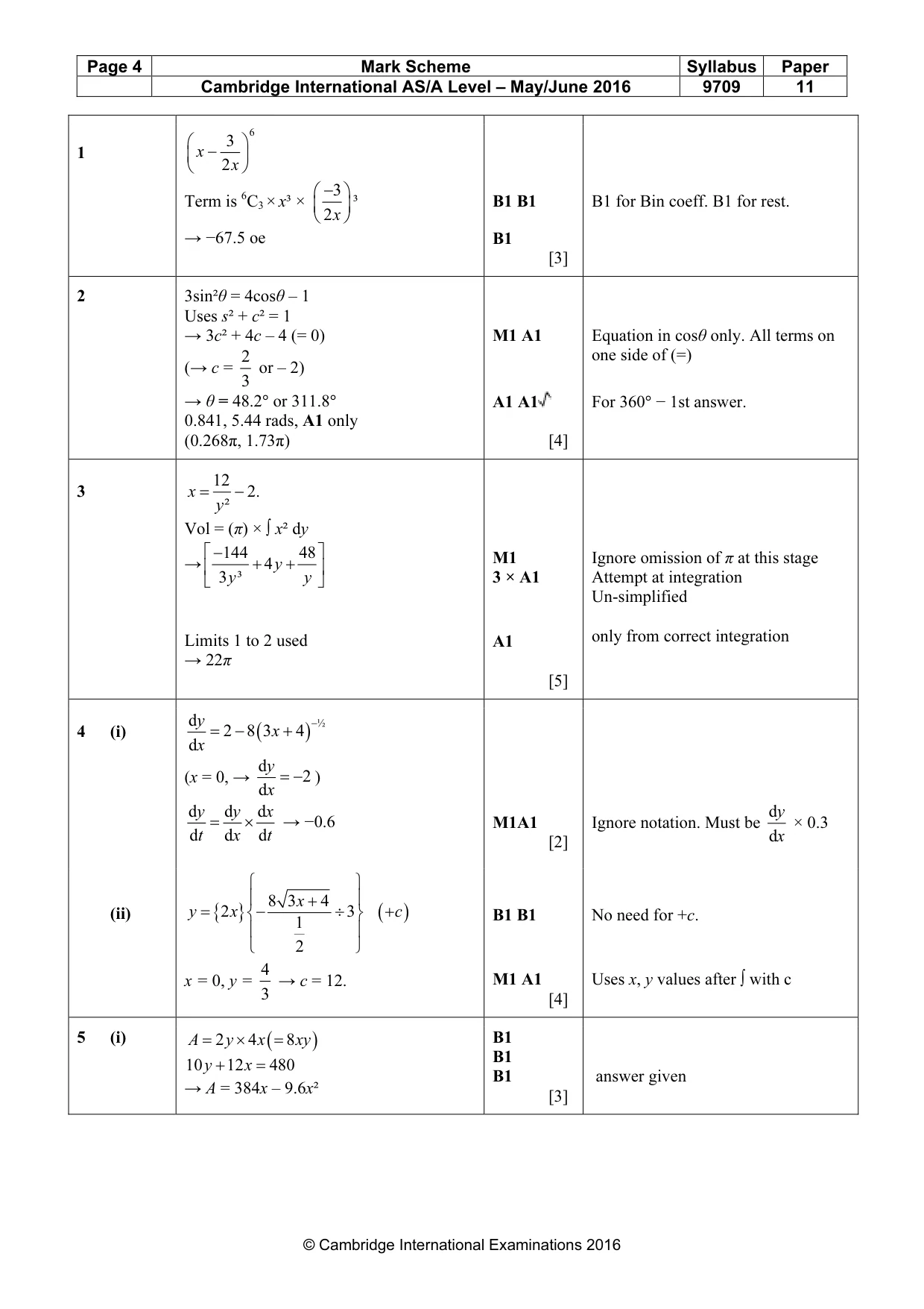 Mark scheme, page 4 of 7
