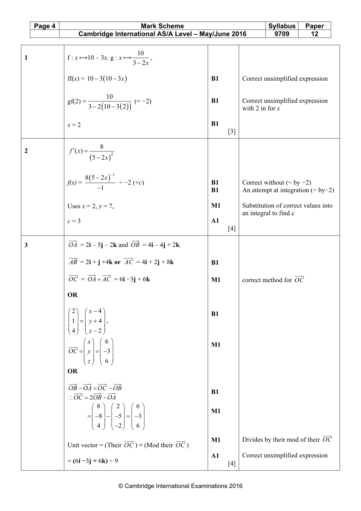 Mark scheme, page 4 of 8