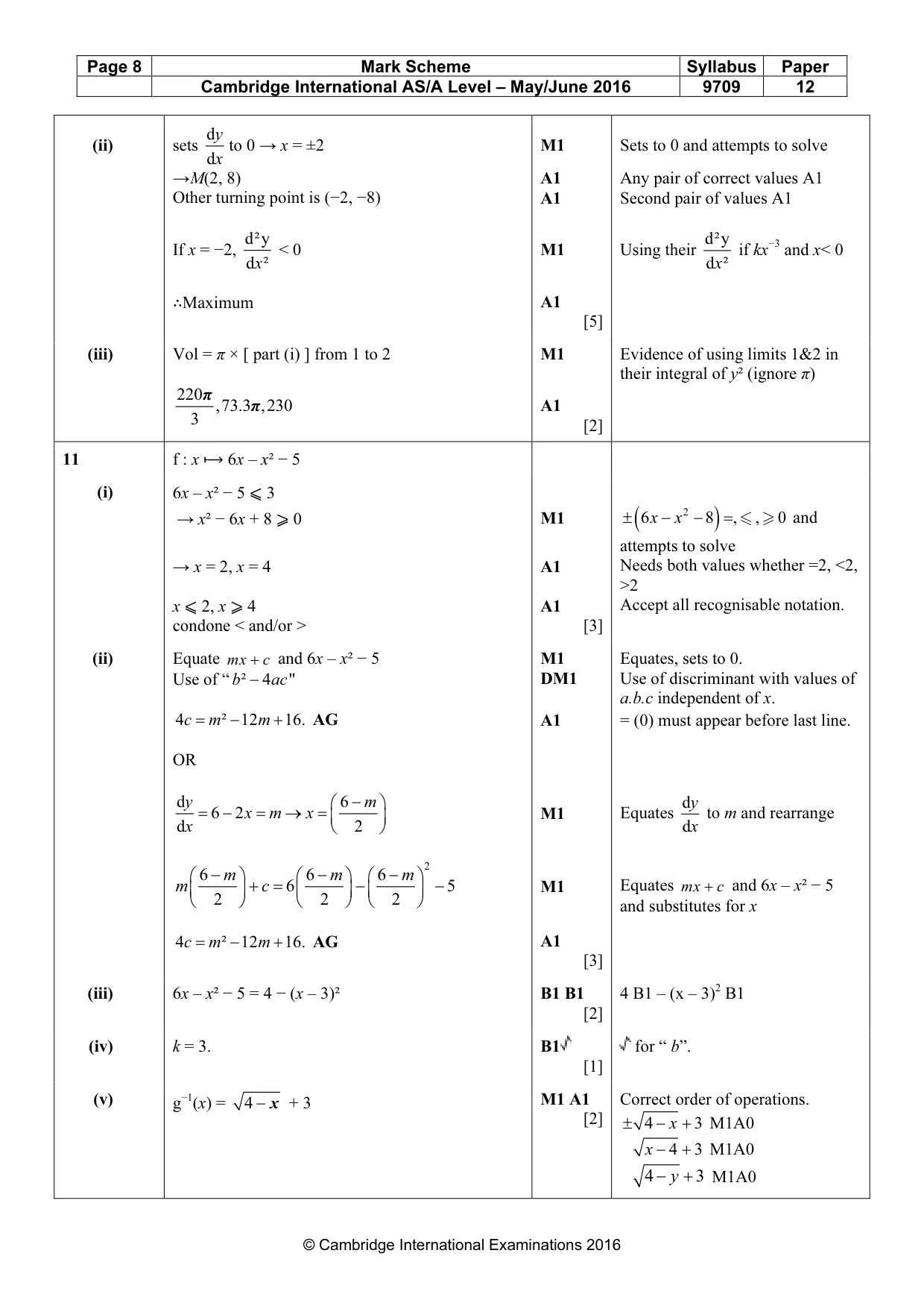 Mark scheme, page 8 of 8
