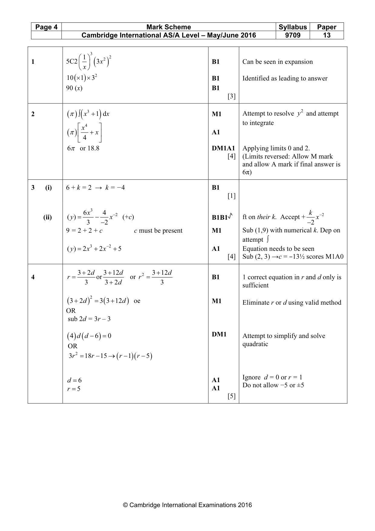 Mark scheme, page 4 of 7