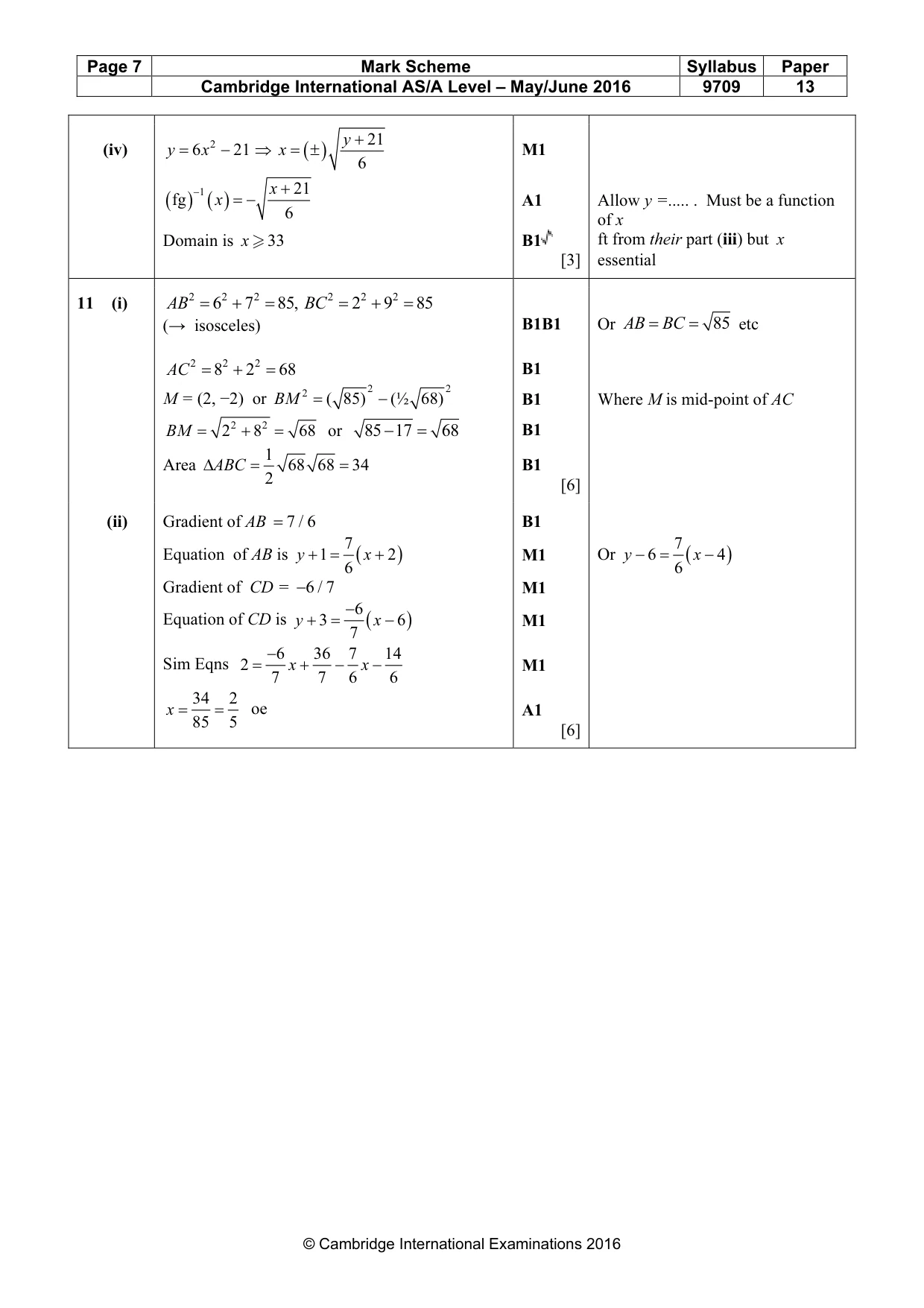 Mark scheme, page 7 of 7