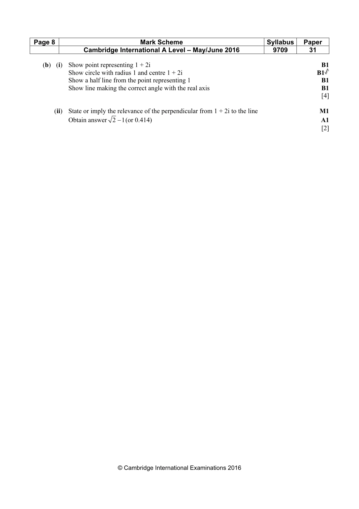 Mark scheme, page 8 of 8