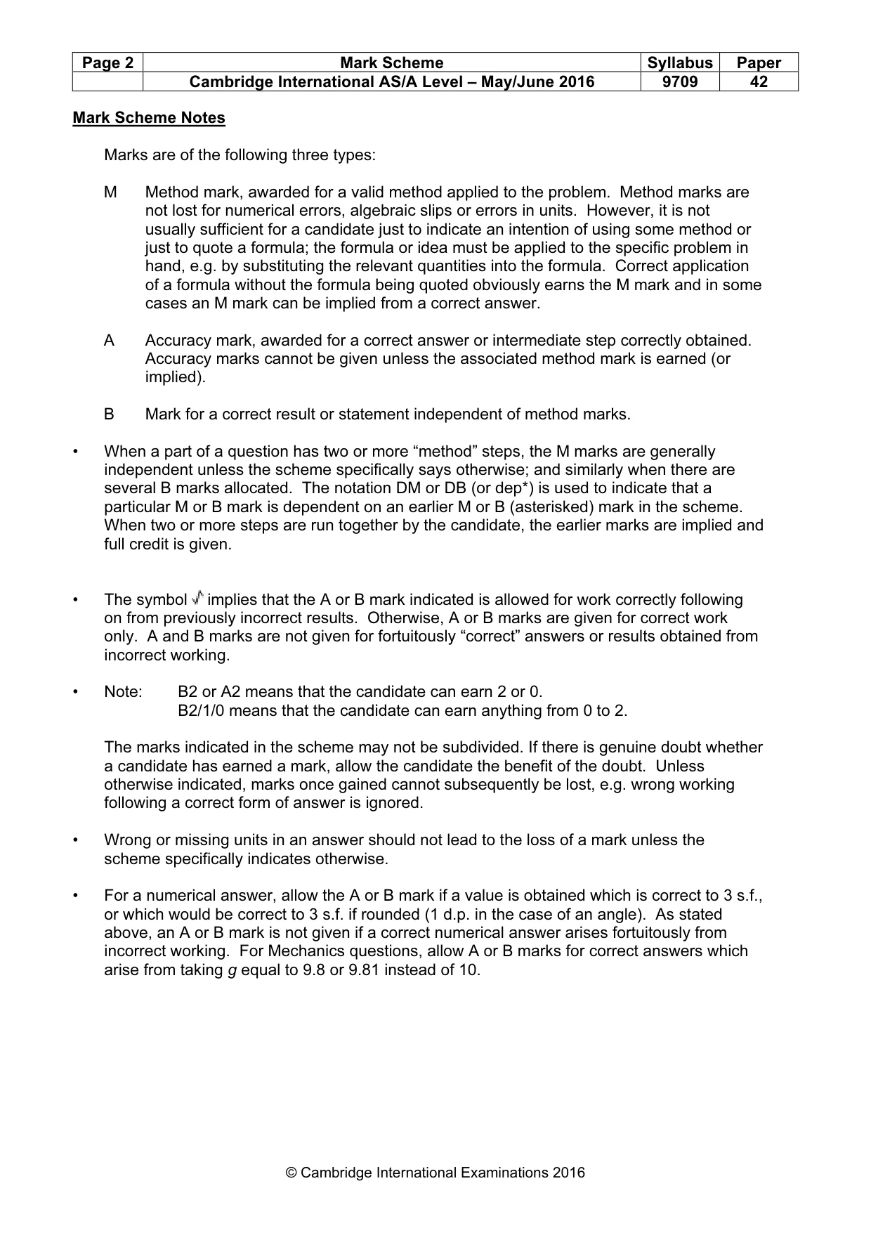 Mark scheme, page 2 of 8