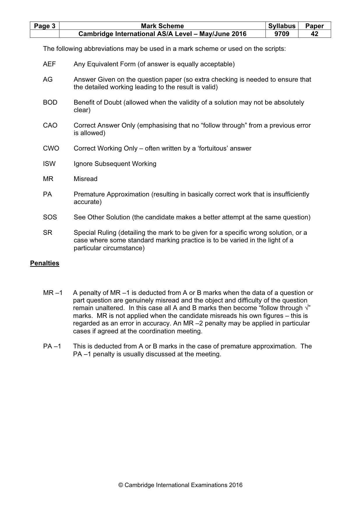 Mark scheme, page 3 of 8