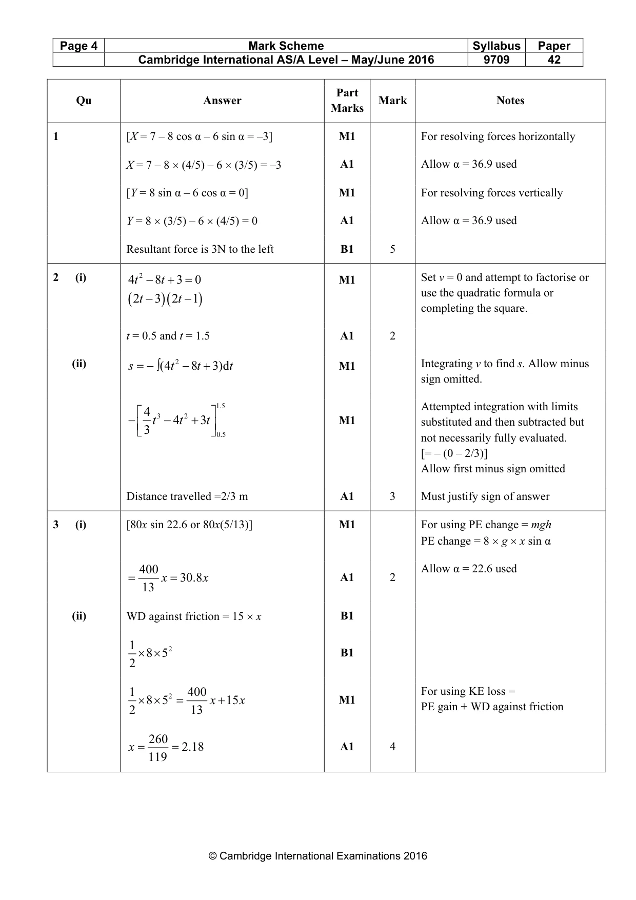 Mark scheme, page 4 of 8