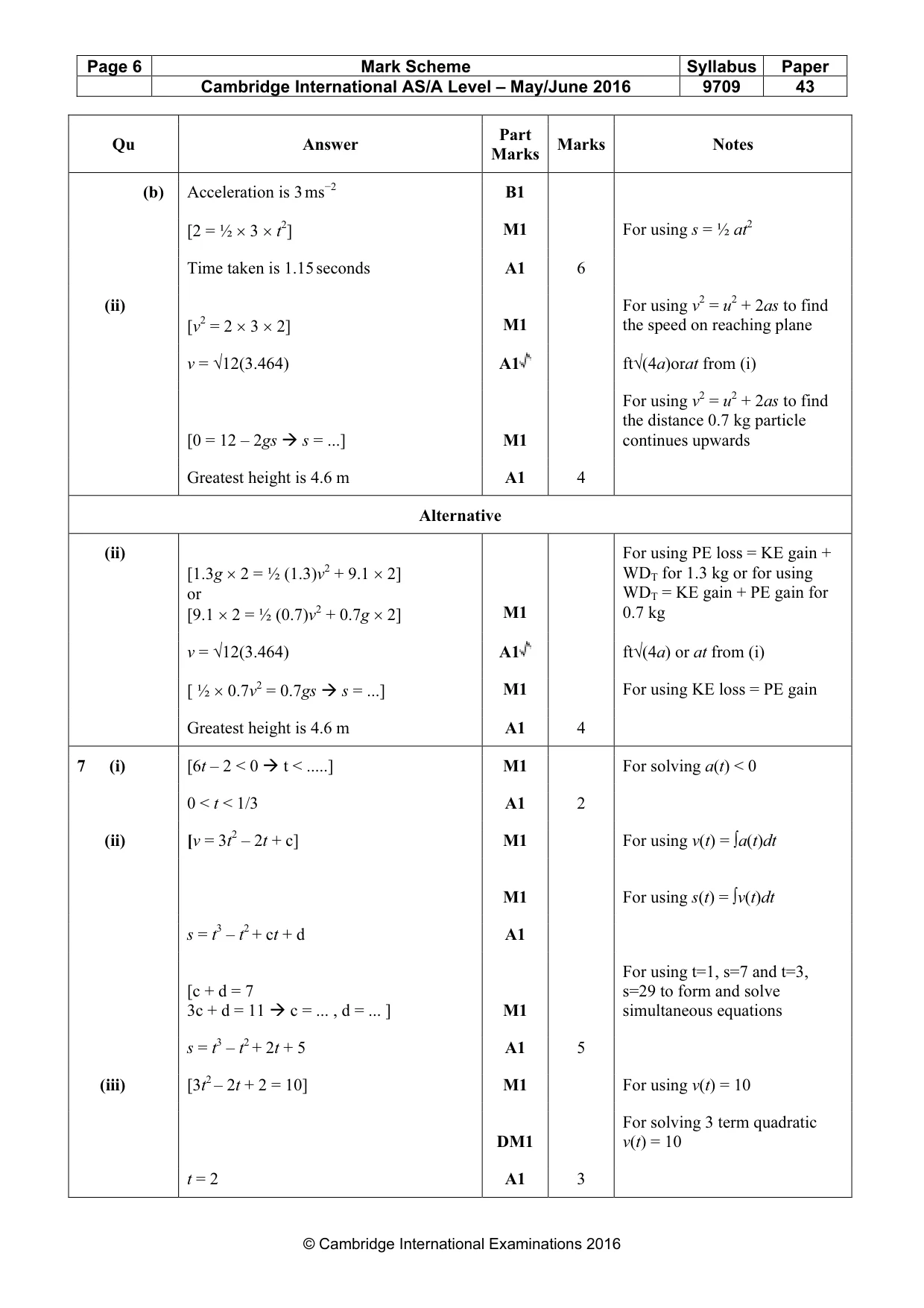 Mark scheme, page 6 of 6