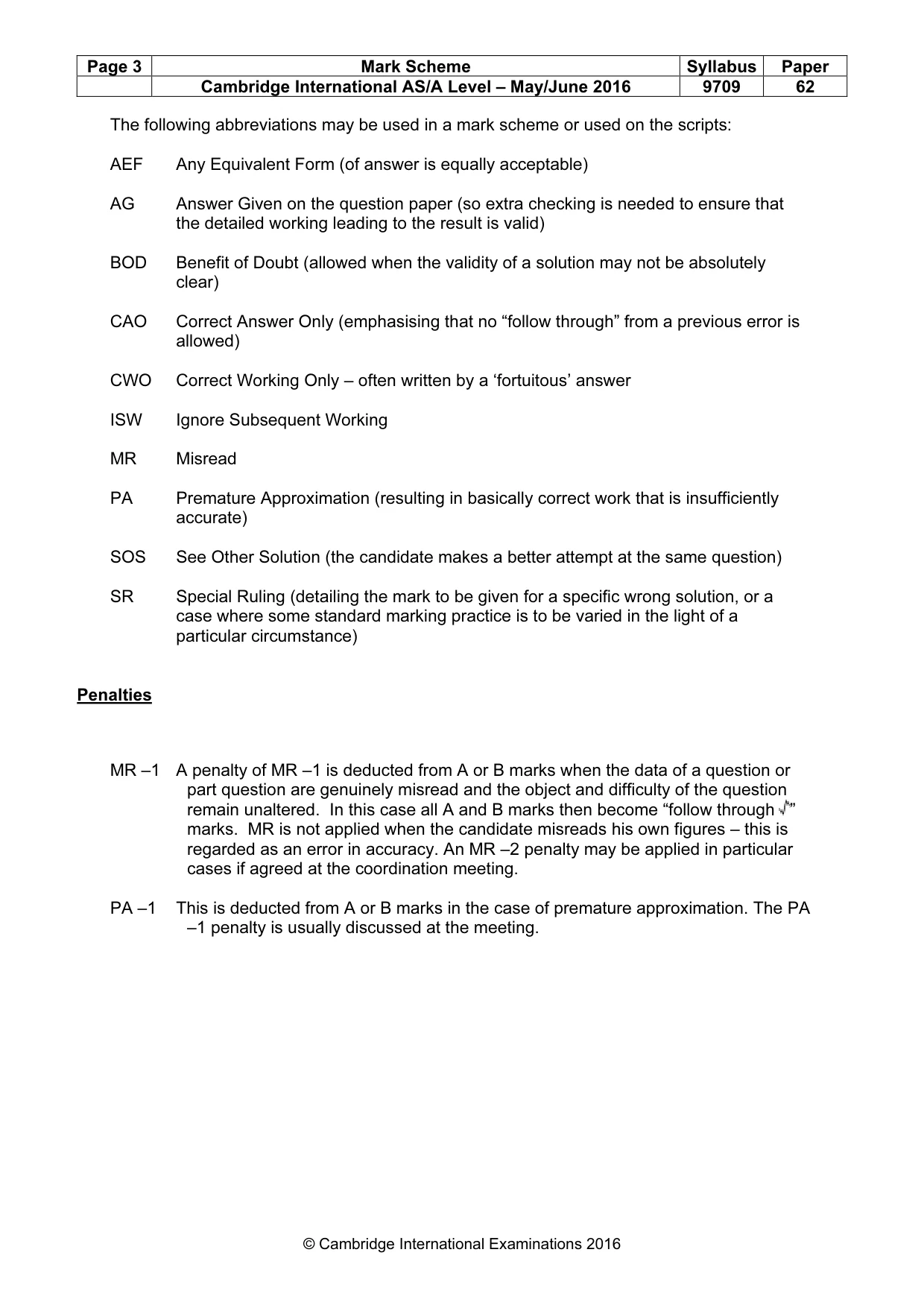 Mark scheme, page 3 of 6