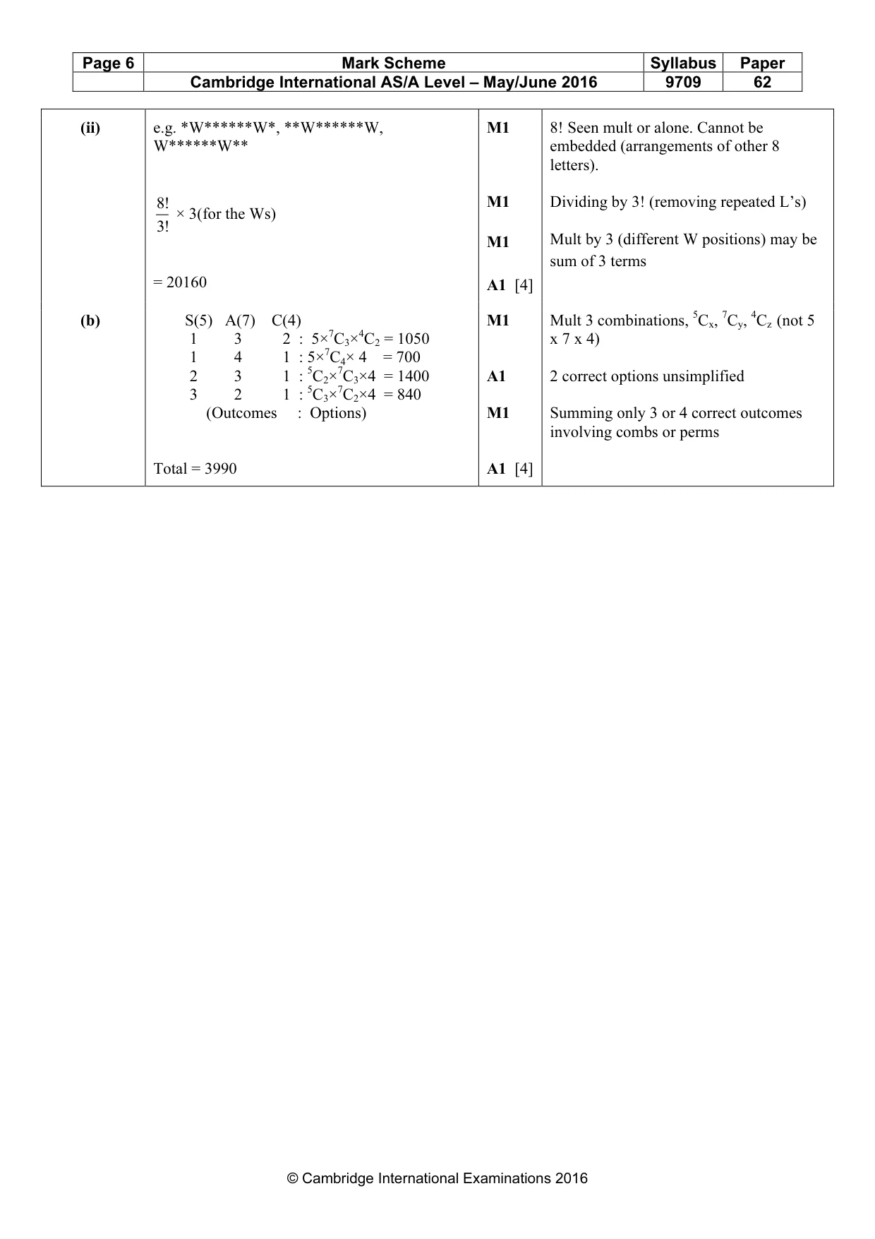 Mark scheme, page 6 of 6