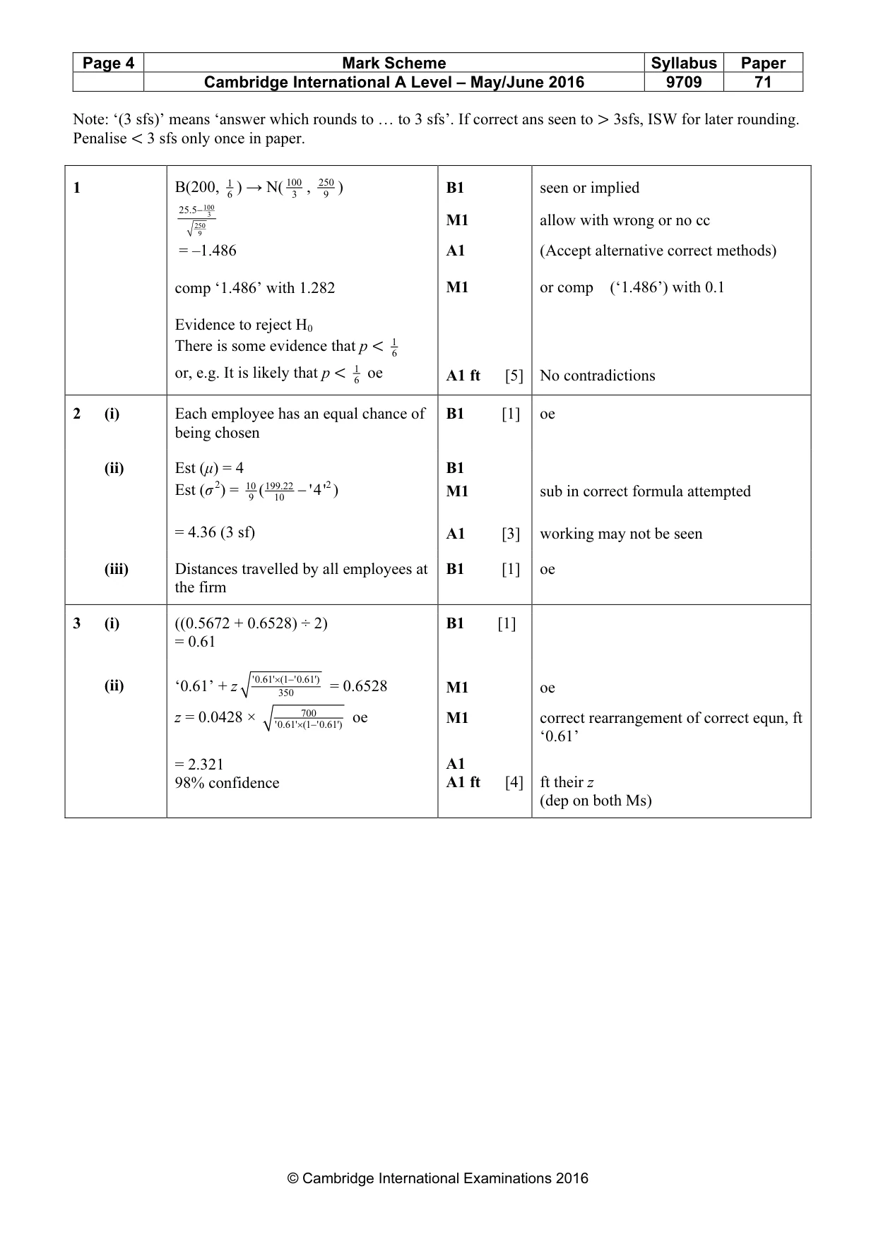 Mark scheme, page 4 of 6