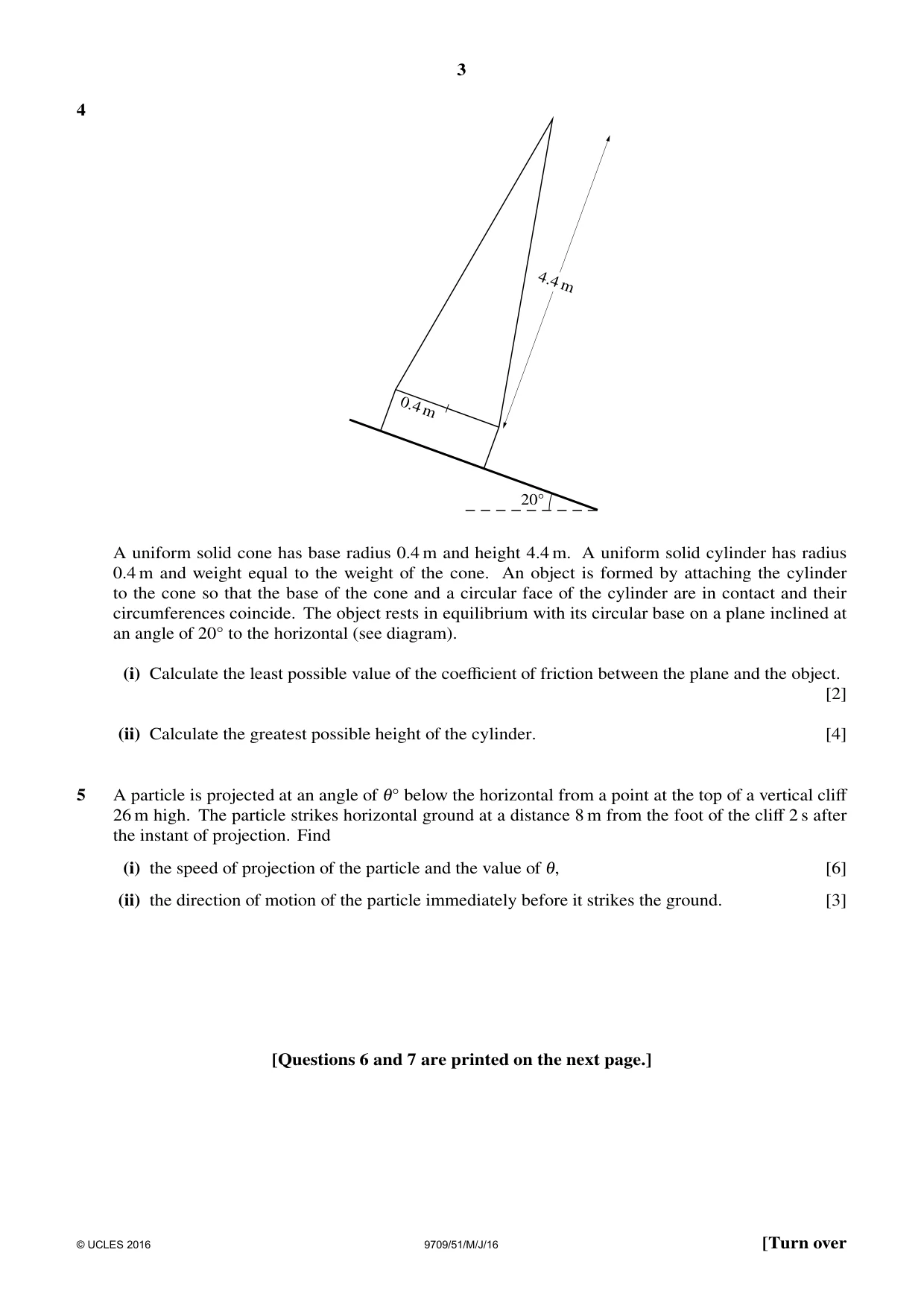 Cambridge A Level Mathematics 9709 2016 May/June Paper 5 · Variant 1 question paper, page 3 of 4