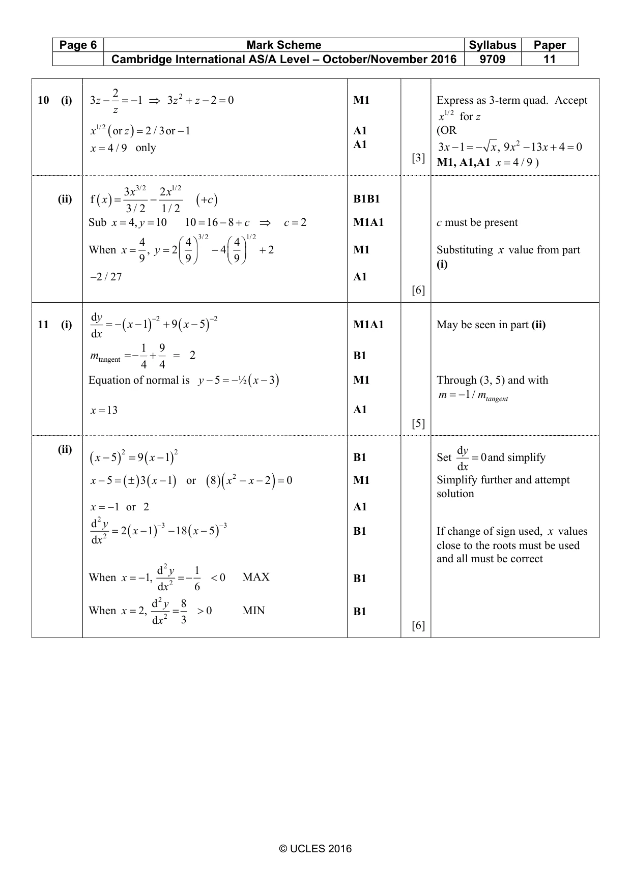 Mark scheme, page 6 of 6