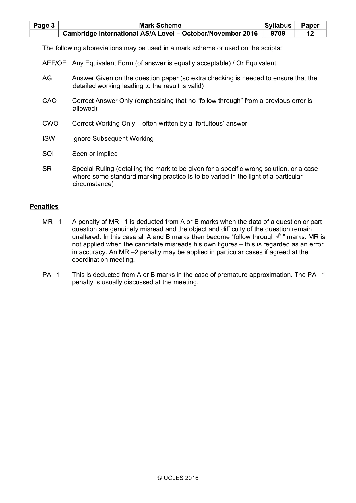 Mark scheme, page 3 of 8