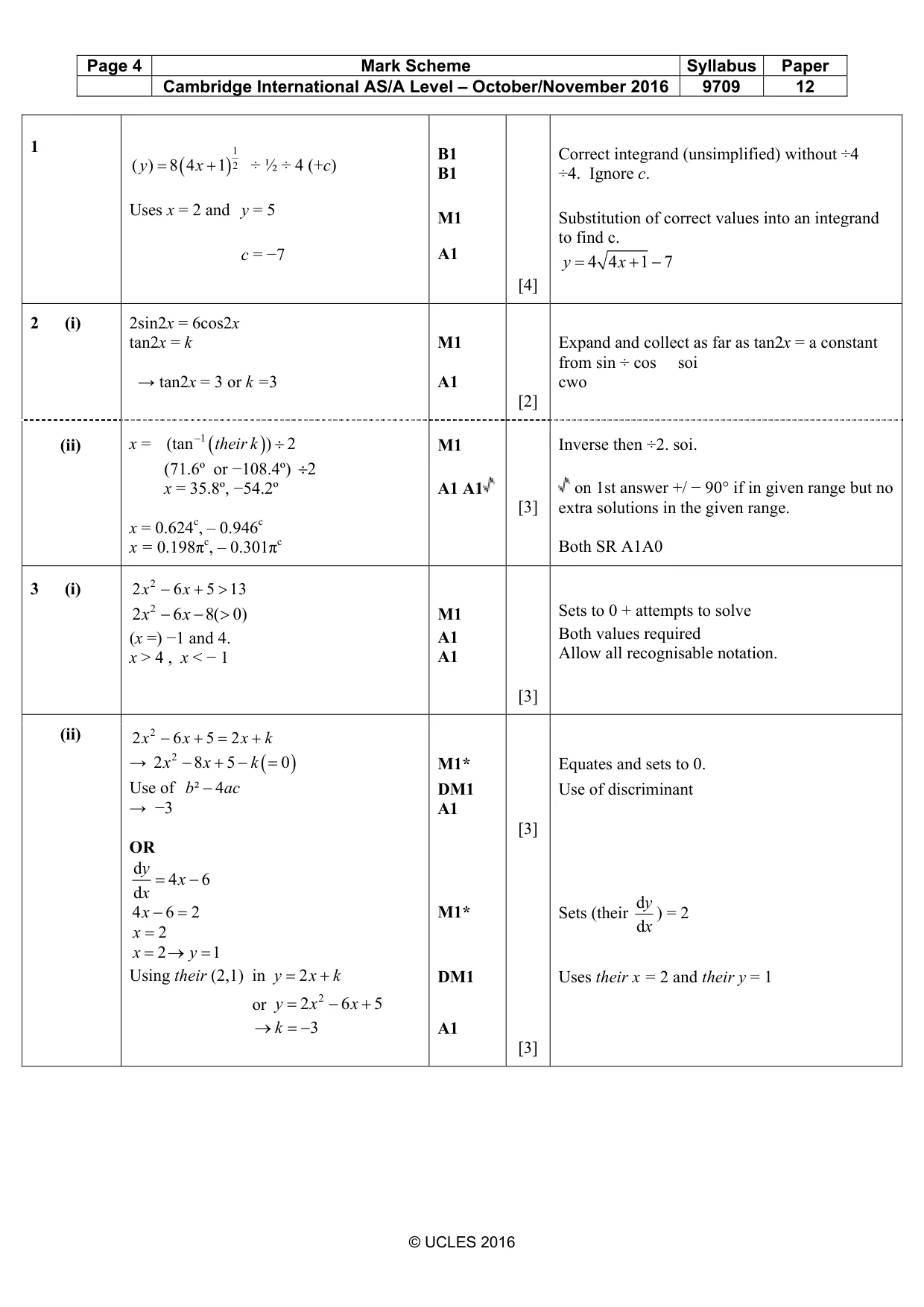 Mark scheme, page 4 of 8