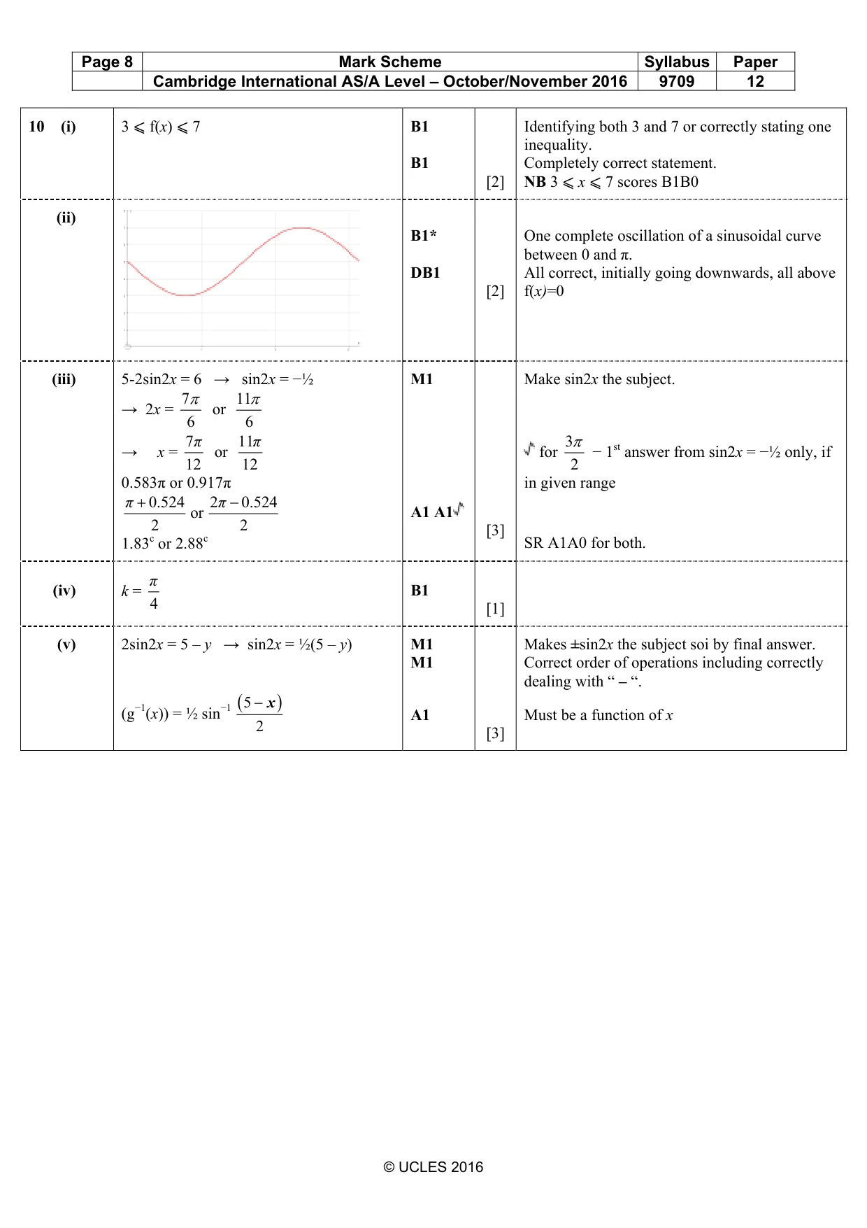Mark scheme, page 8 of 8