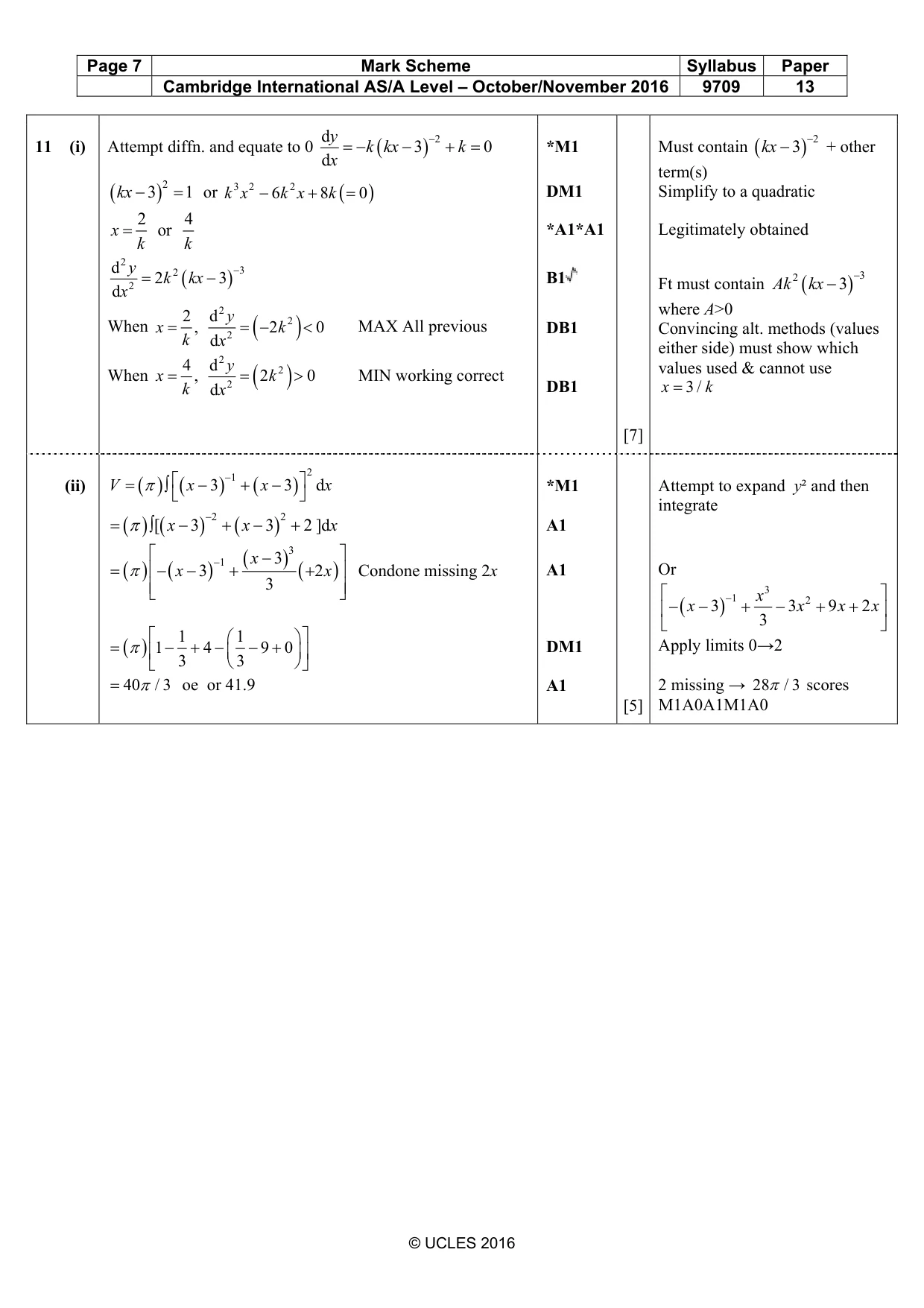 Mark scheme, page 7 of 7
