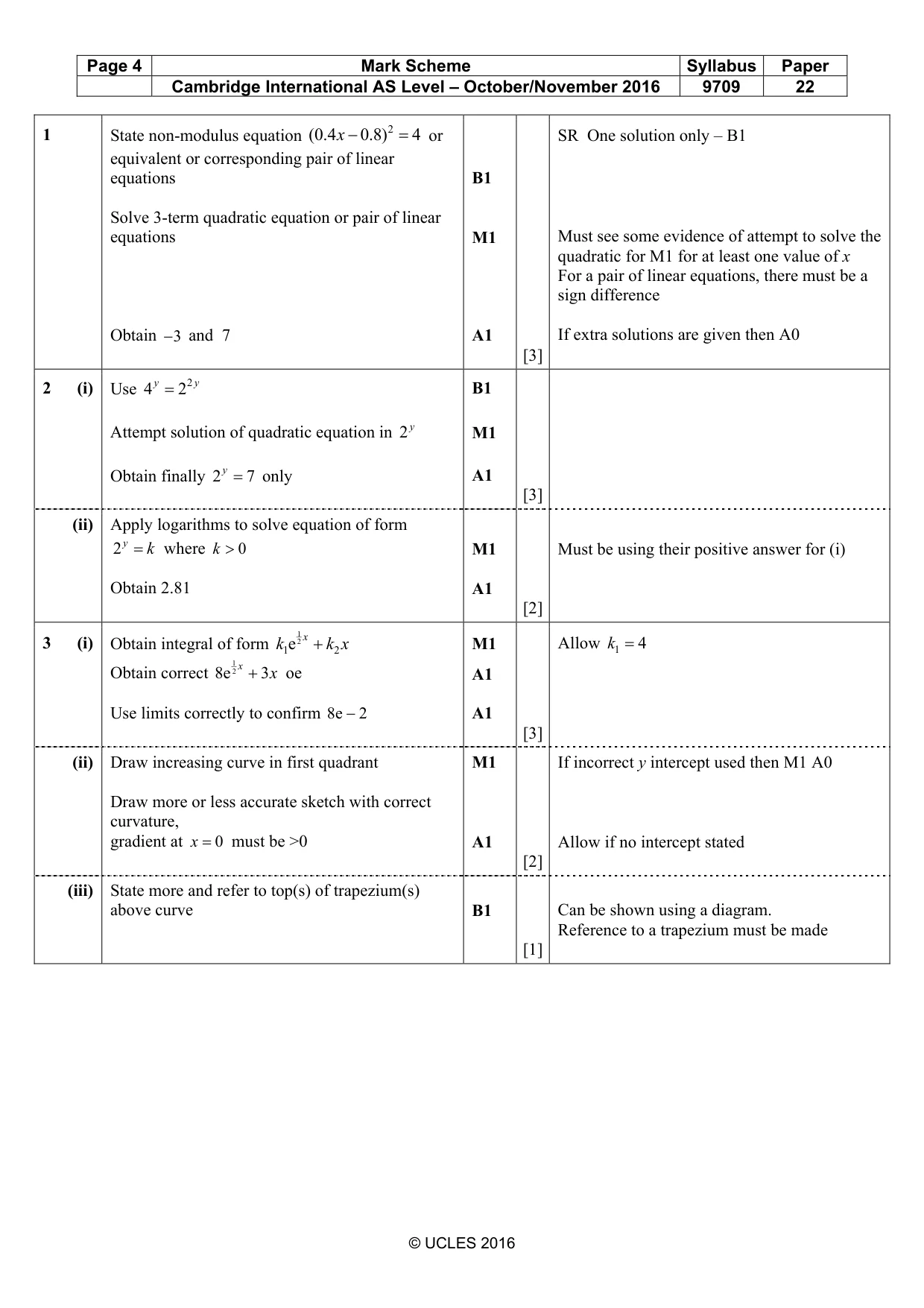 Mark scheme, page 4 of 7