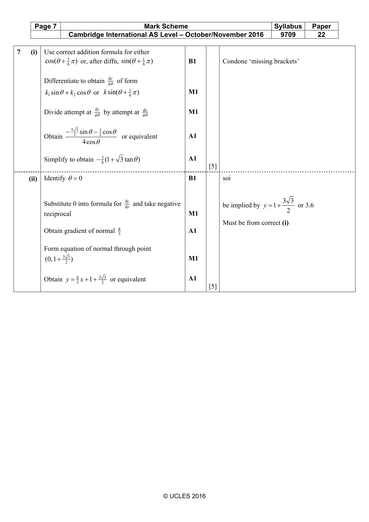 Mark scheme, page 7 of 7