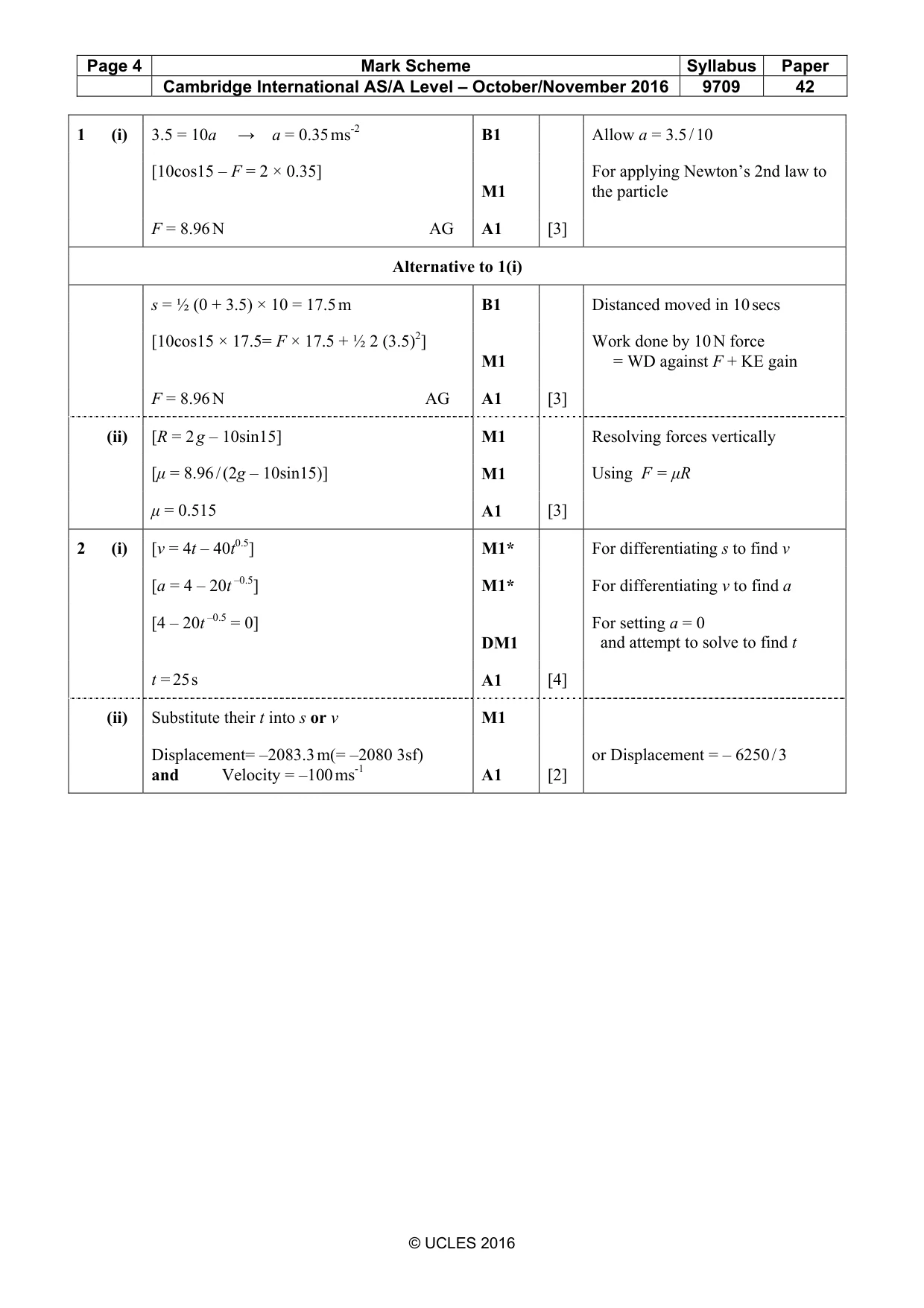 Mark scheme, page 4 of 7
