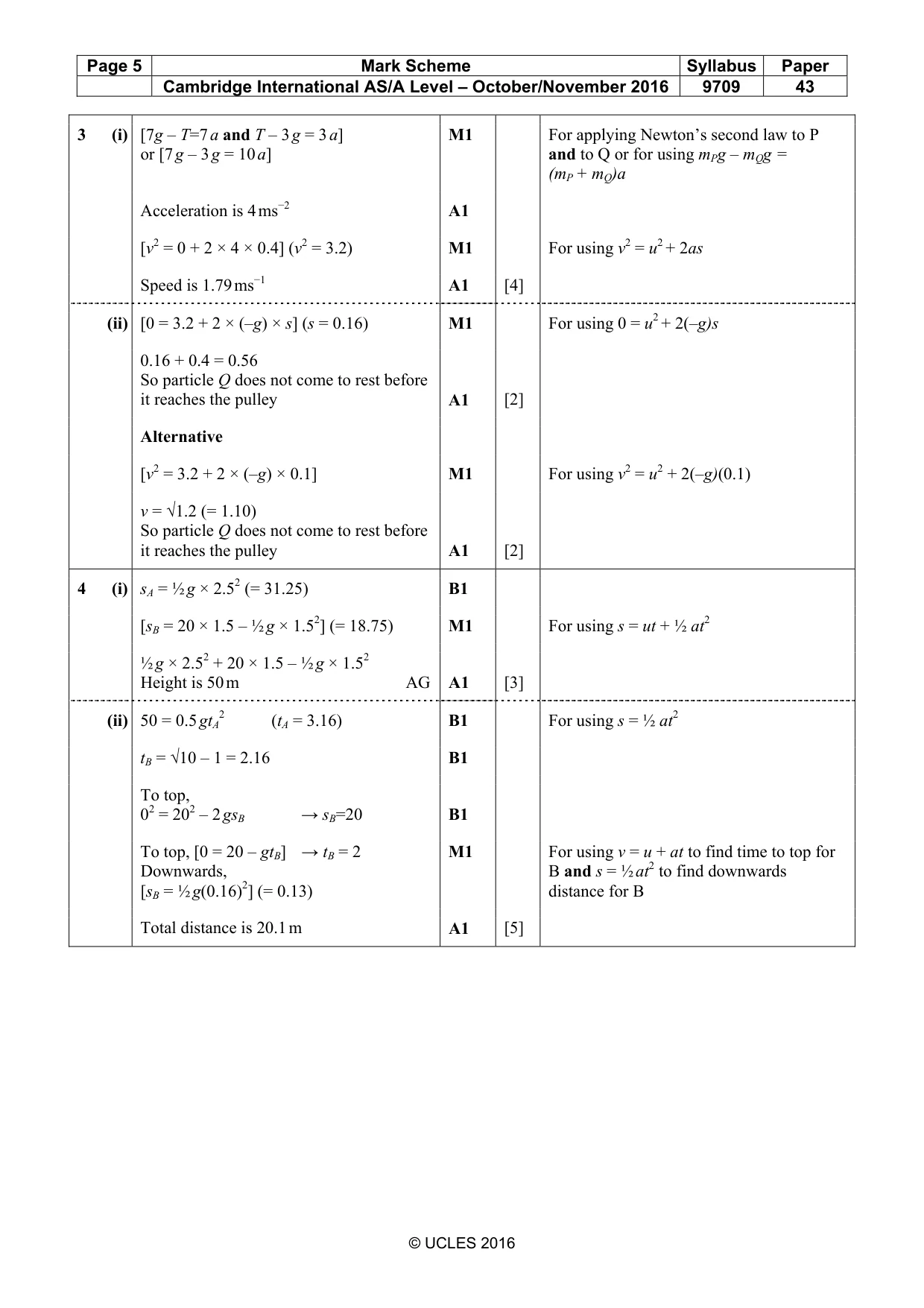 Mark scheme, page 5 of 7