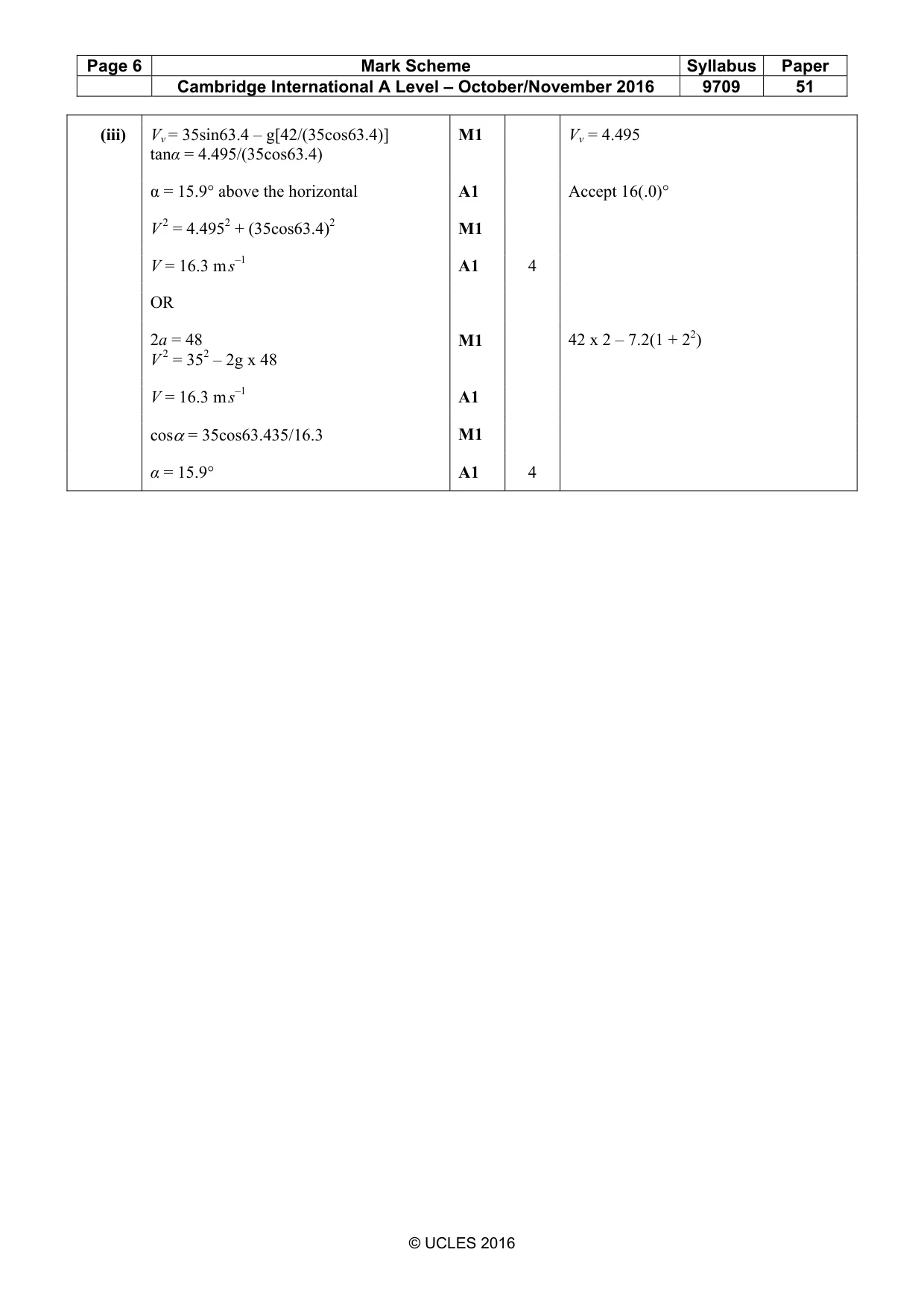Mark scheme, page 6 of 6