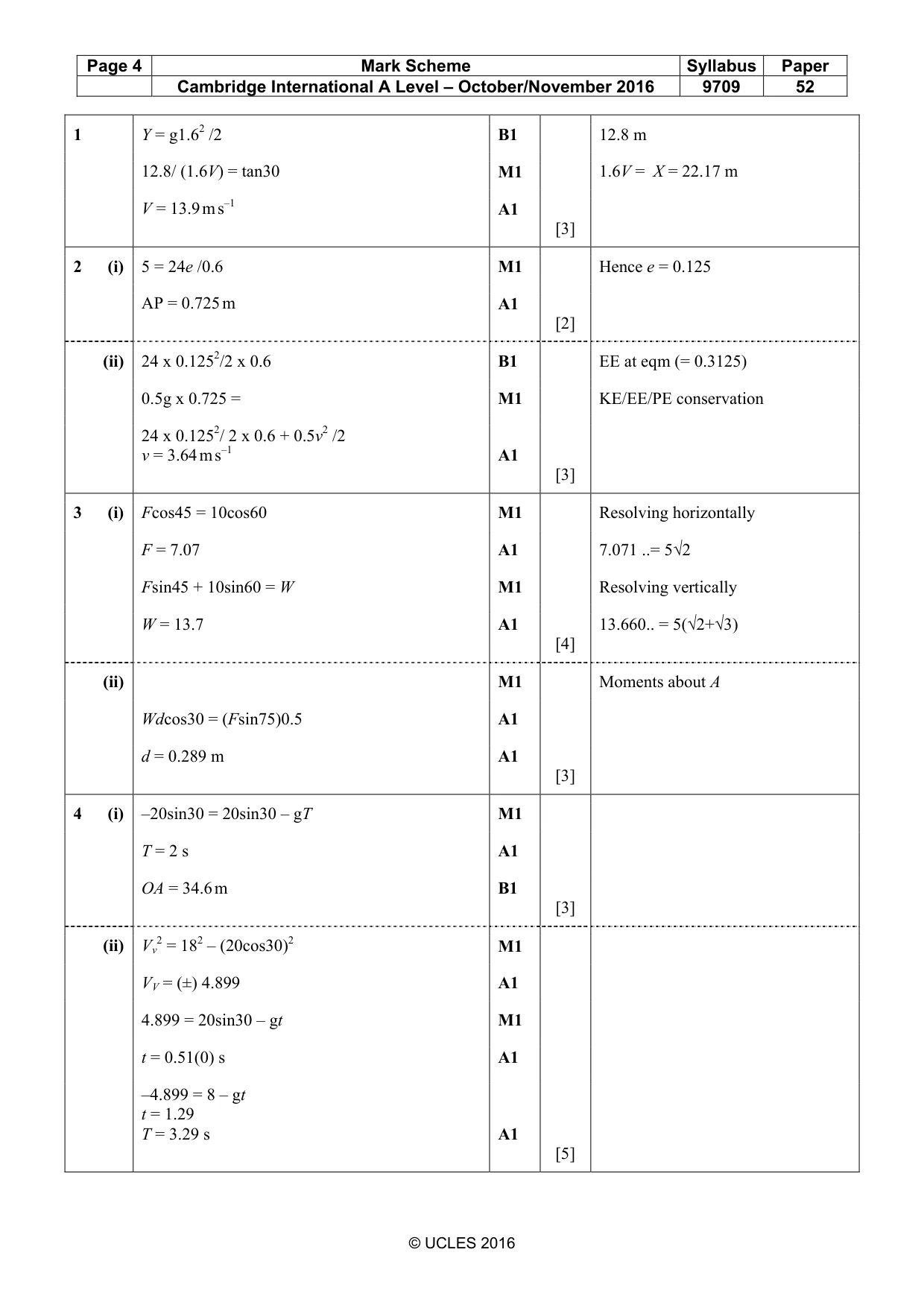 Mark scheme, page 4 of 6
