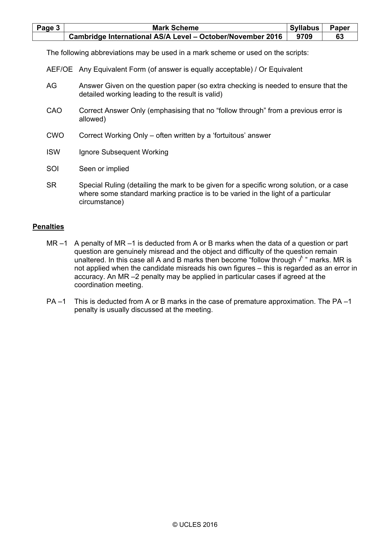 Mark scheme, page 3 of 6