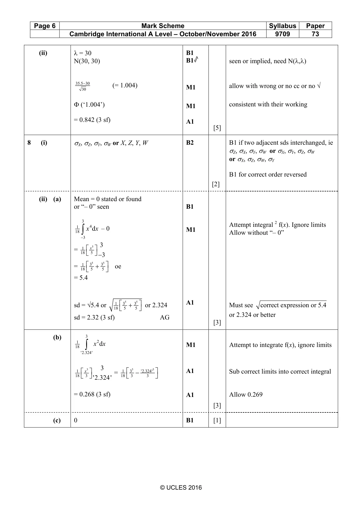 Mark scheme, page 6 of 6