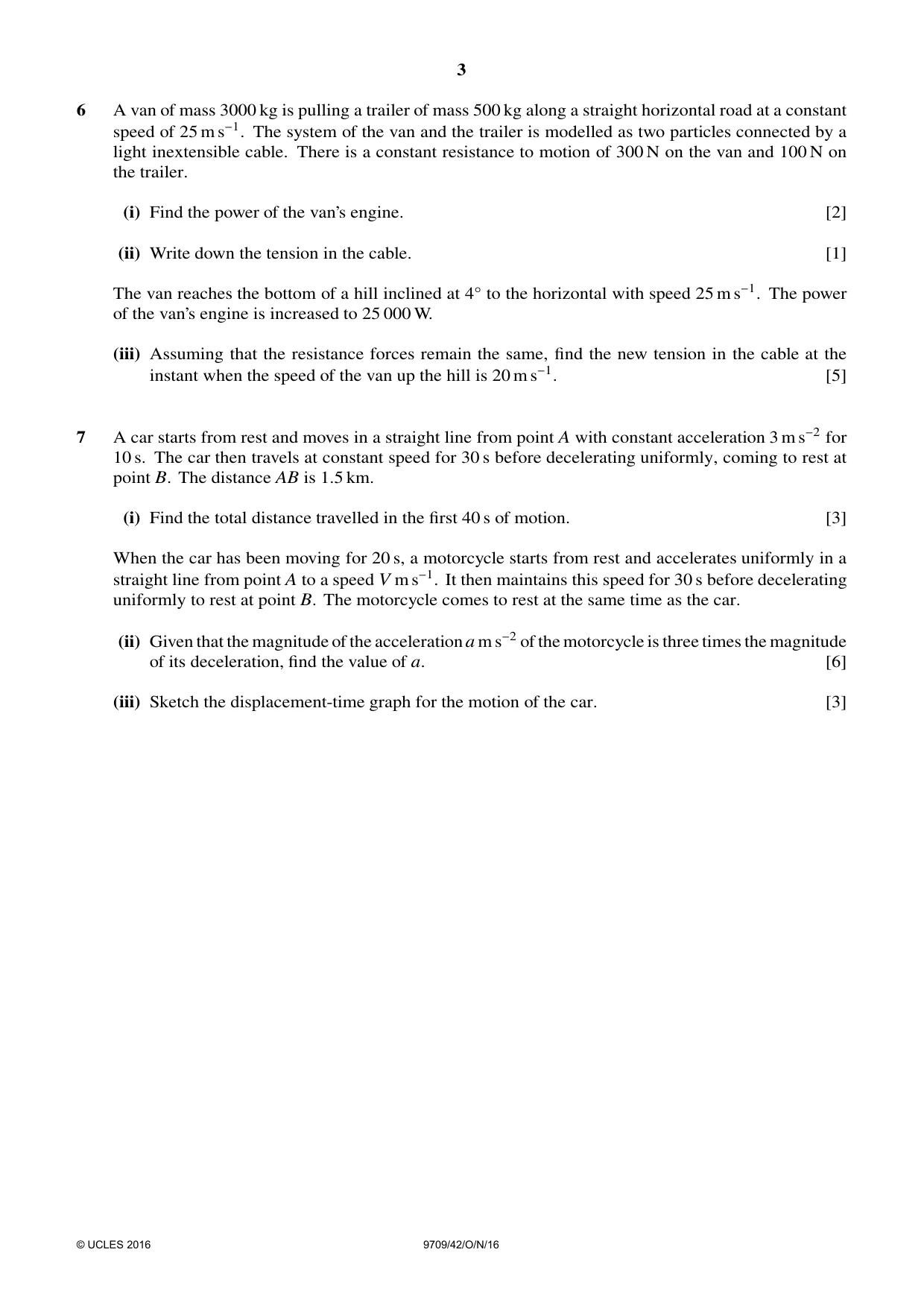 Cambridge A Level Mathematics 9709 2016 Oct/Nov Paper 4 · Variant 2 question paper, page 3 of 4
