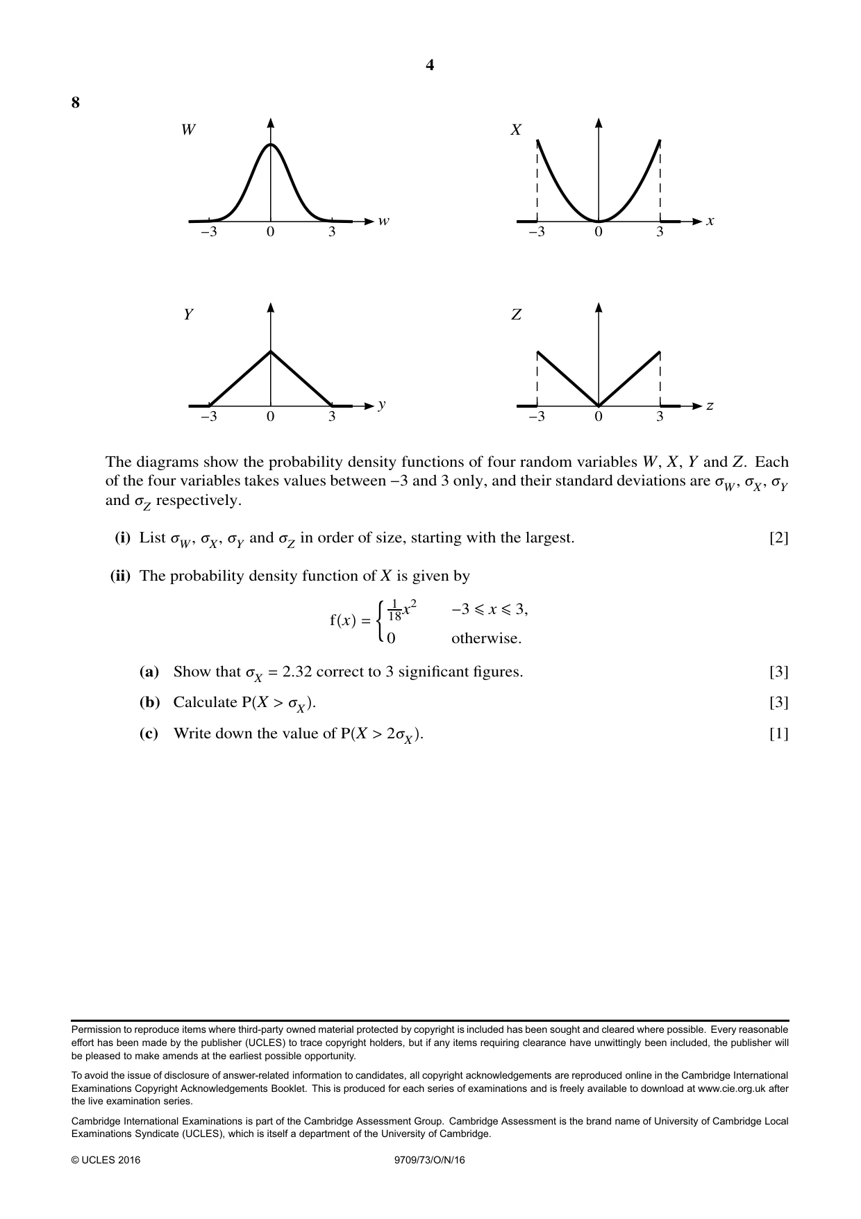 Cambridge A Level Mathematics 9709 2016 Oct/Nov Paper 7 · Variant 3 question paper, page 4 of 4