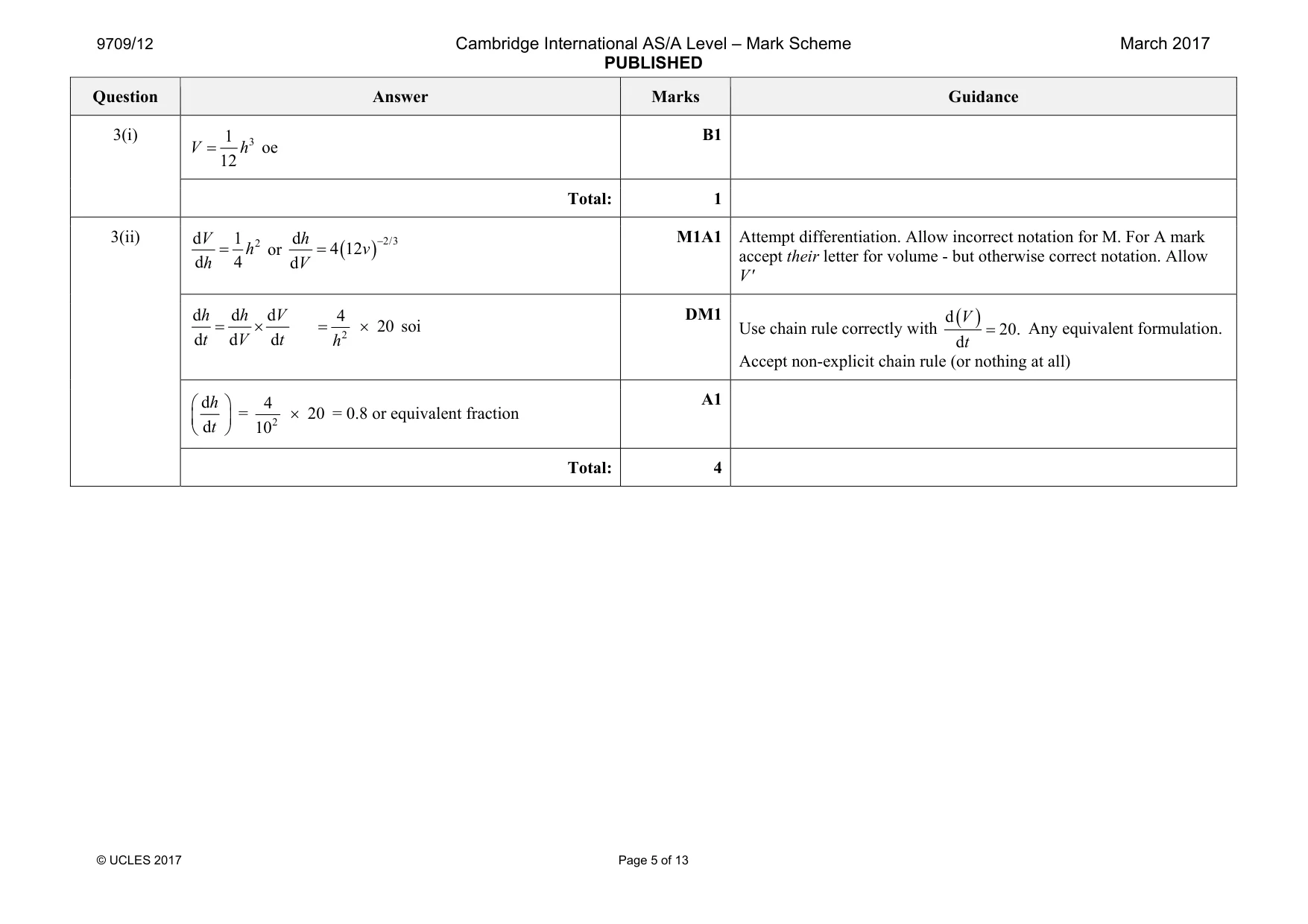 Mark scheme, page 5 of 13