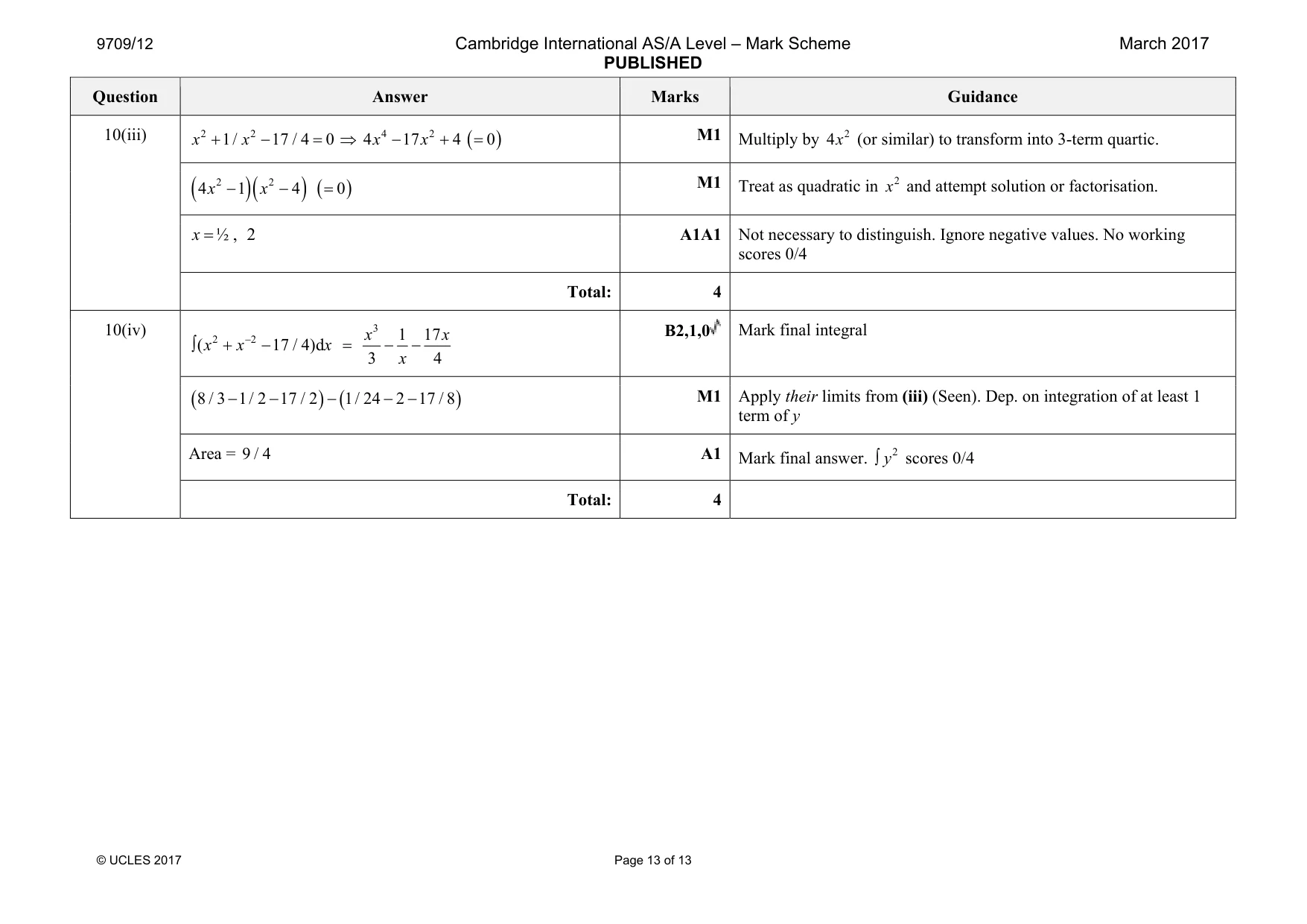 Mark scheme, page 13 of 13
