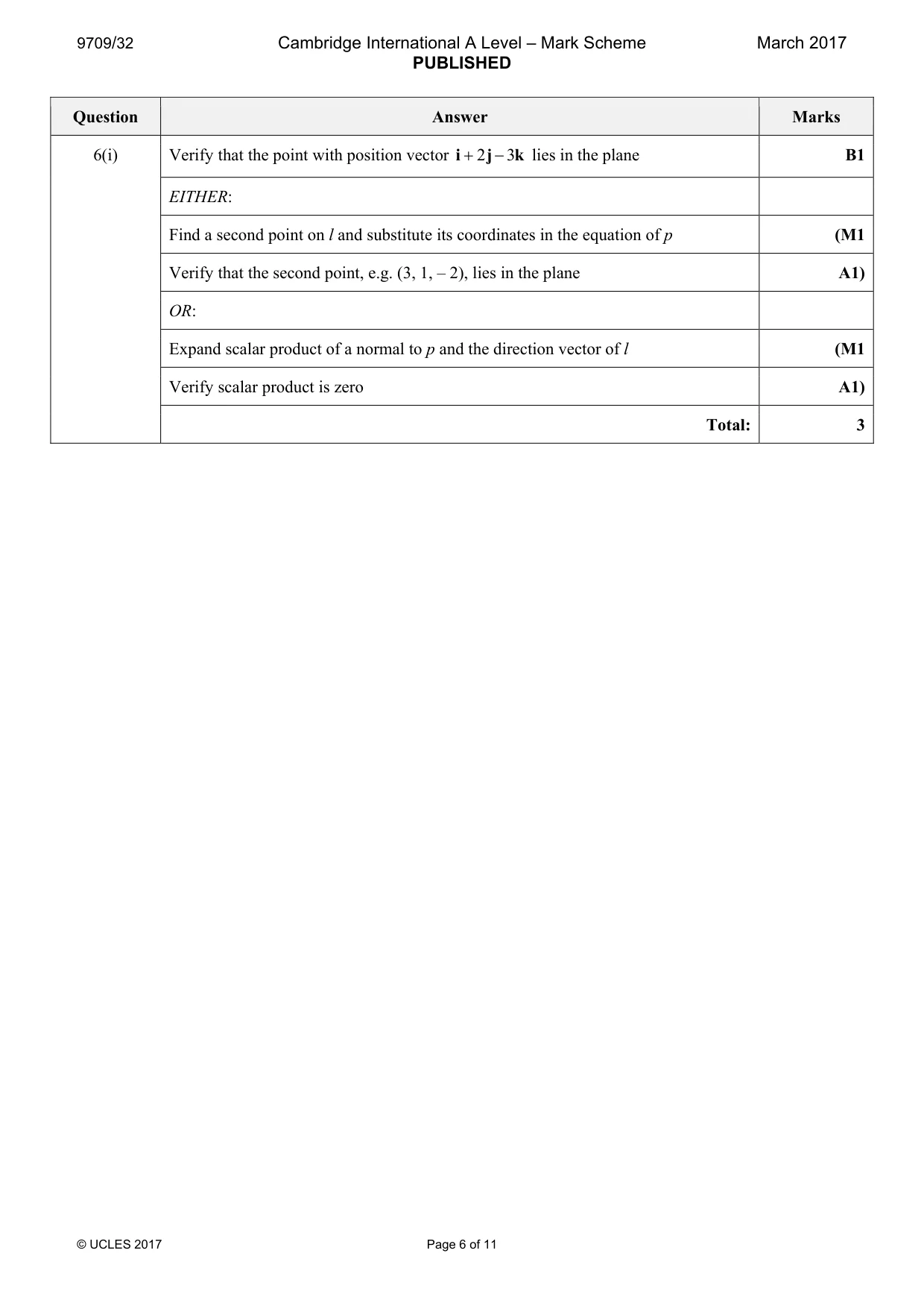 Mark scheme, page 6 of 11