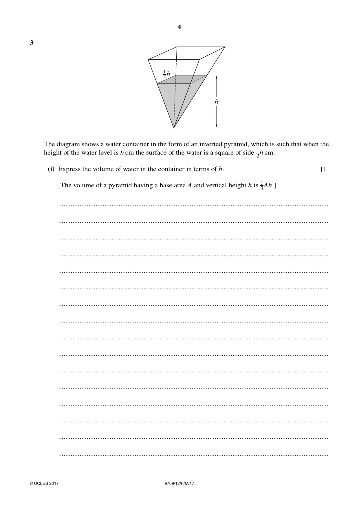 Cambridge A Level Mathematics 9709 2017 Feb/March Paper 1 · Variant 2 question paper, page 4 of 20