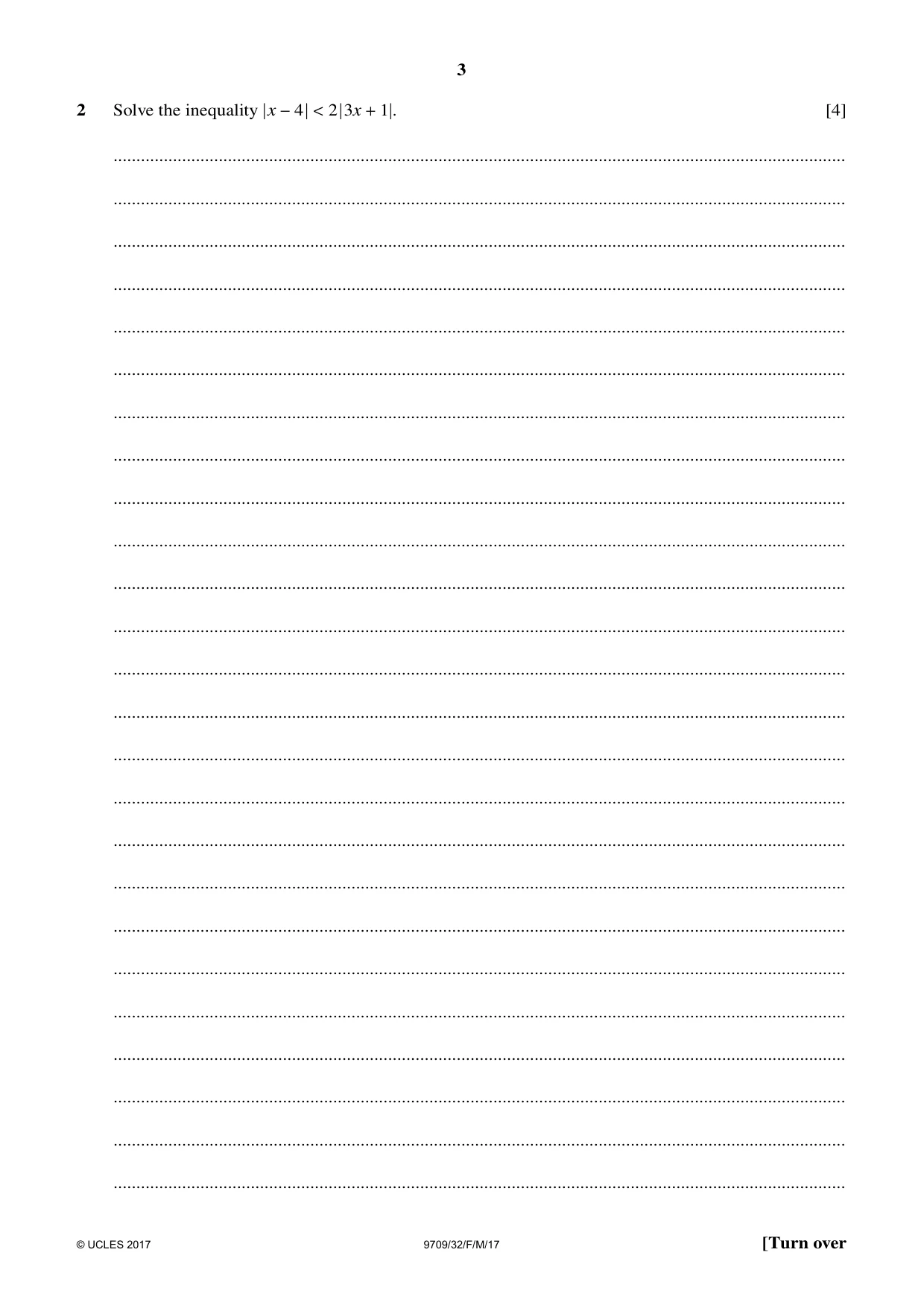 Cambridge A Level Mathematics 9709 2017 Feb/March Paper 3 · Variant 2 question paper, page 3 of 20