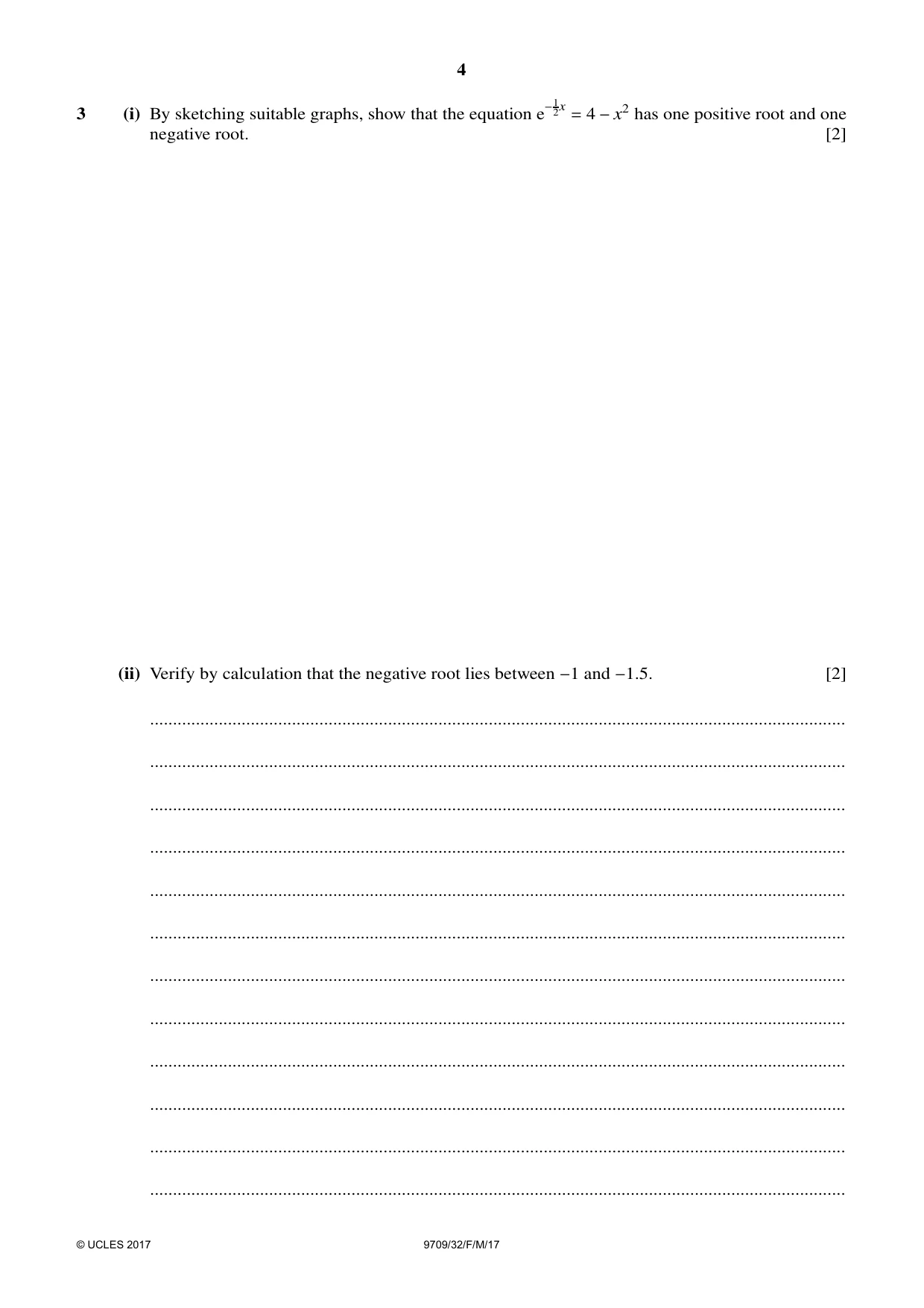 Cambridge A Level Mathematics 9709 2017 Feb/March Paper 3 · Variant 2 question paper, page 4 of 20