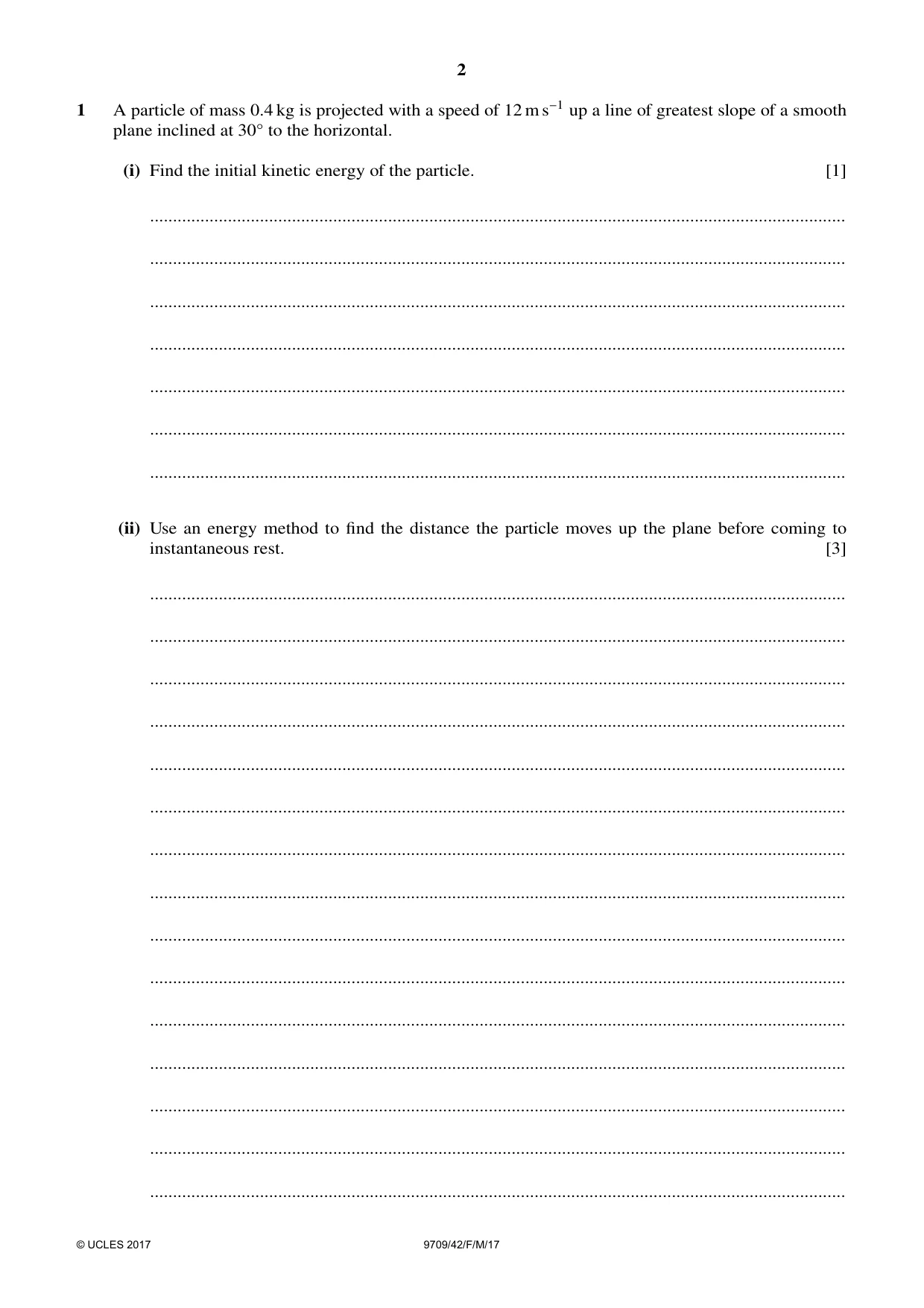 Cambridge A Level Mathematics 9709 2017 Feb/March Paper 4 · Variant 2 question paper, page 2 of 12