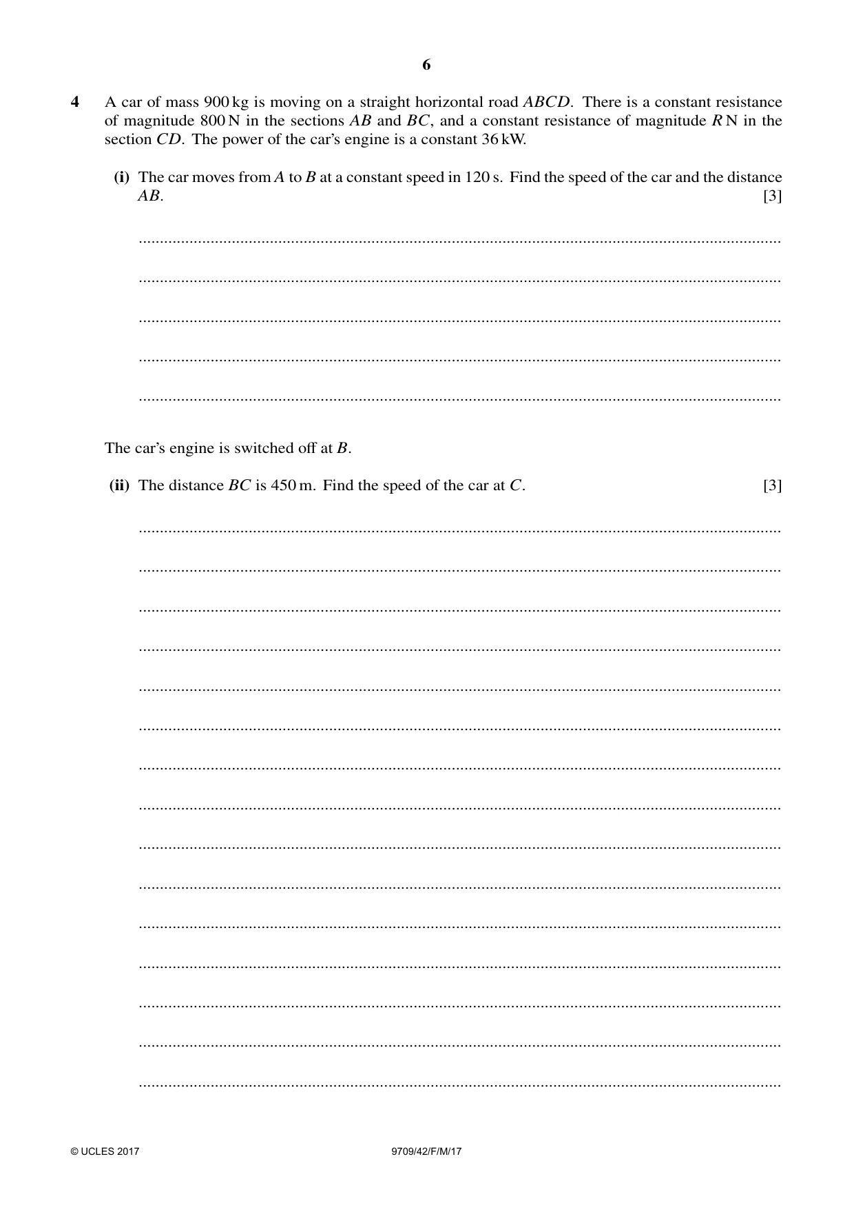 Cambridge A Level Mathematics 9709 2017 Feb/March Paper 4 · Variant 2 question paper, page 6 of 12
