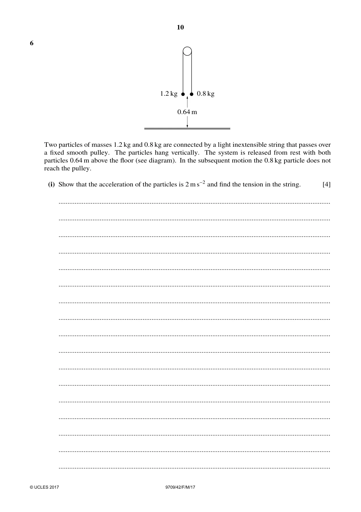 Cambridge A Level Mathematics 9709 2017 Feb/March Paper 4 · Variant 2 question paper, page 10 of 12