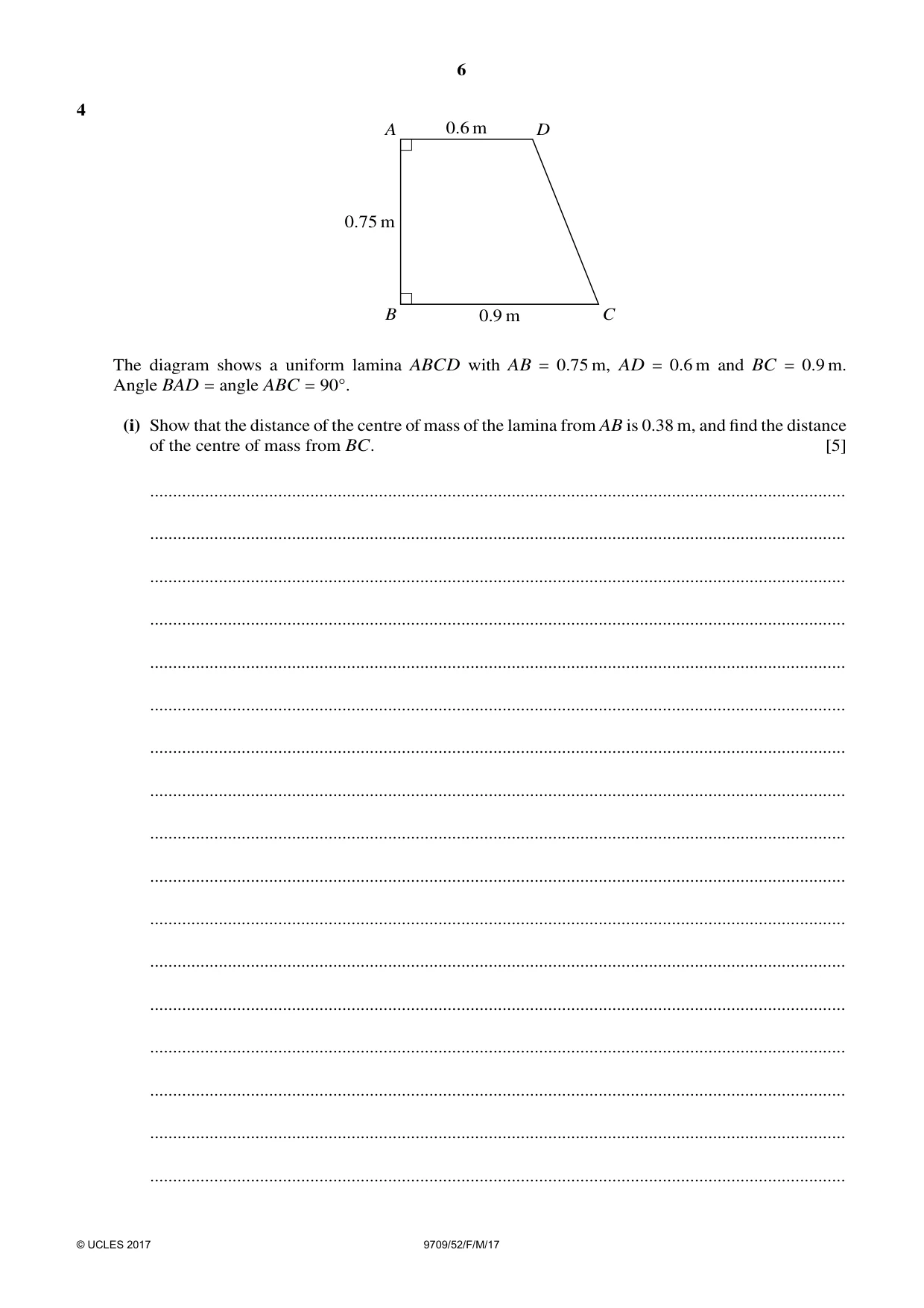 Cambridge A Level Mathematics 9709 2017 Feb/March Paper 5 · Variant 2 question paper, page 6 of 16