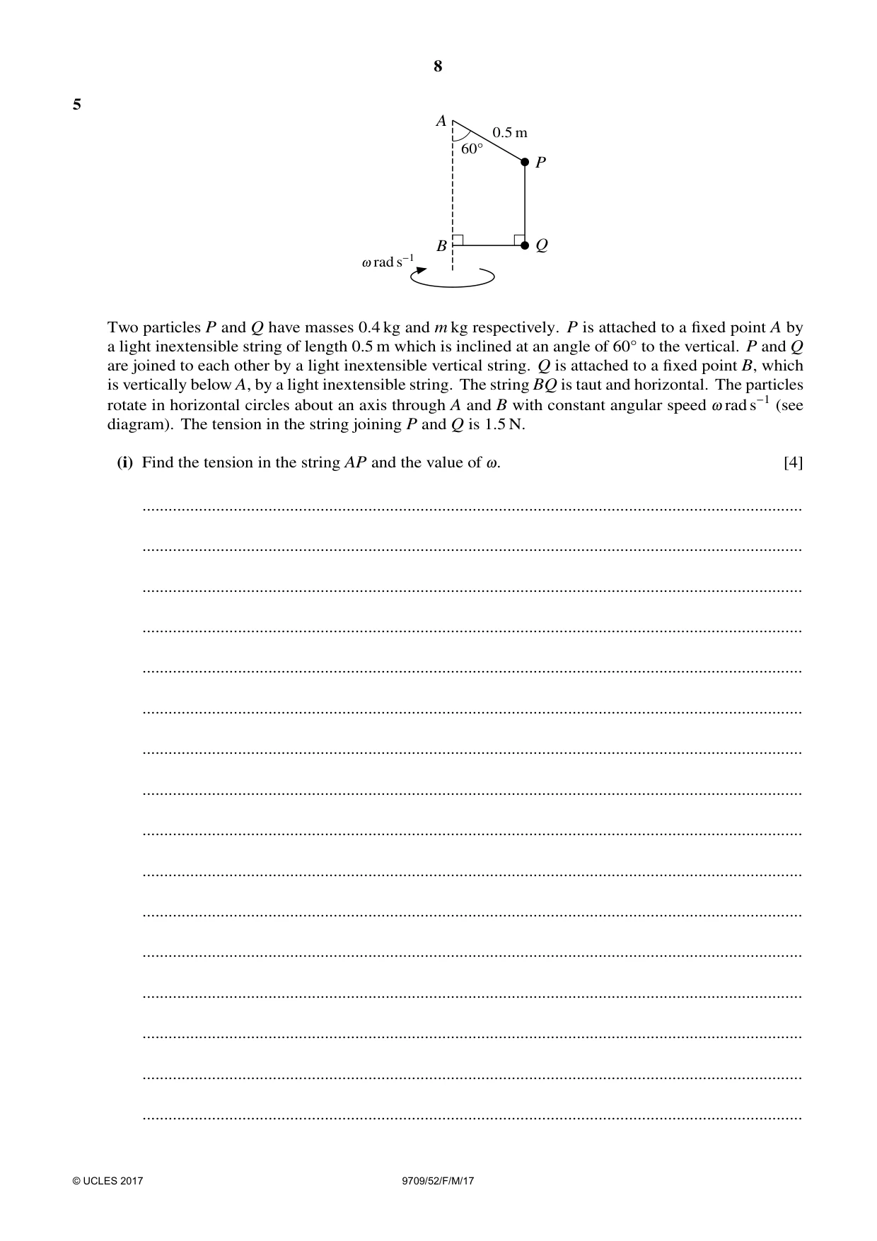 Cambridge A Level Mathematics 9709 2017 Feb/March Paper 5 · Variant 2 question paper, page 8 of 16