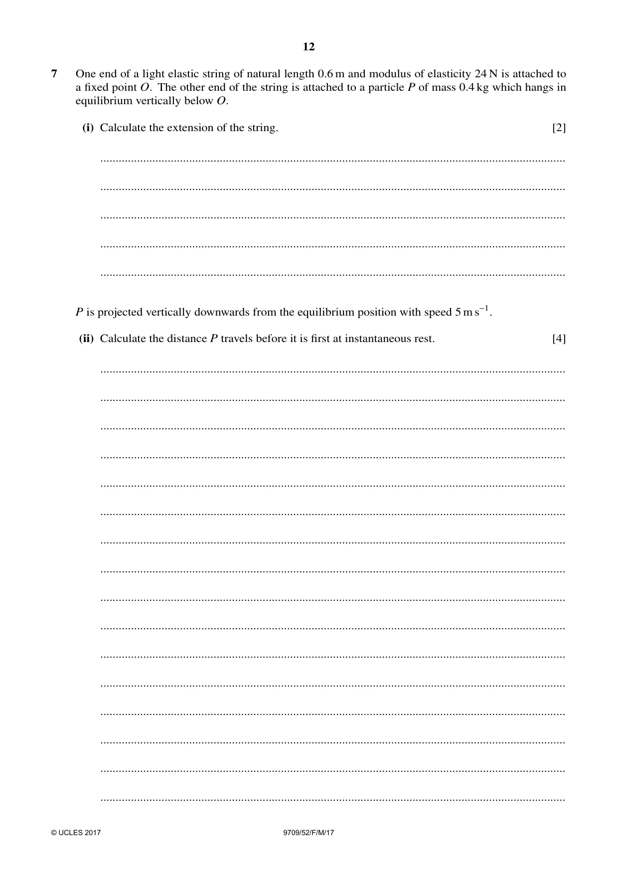 Cambridge A Level Mathematics 9709 2017 Feb/March Paper 5 · Variant 2 question paper, page 12 of 16