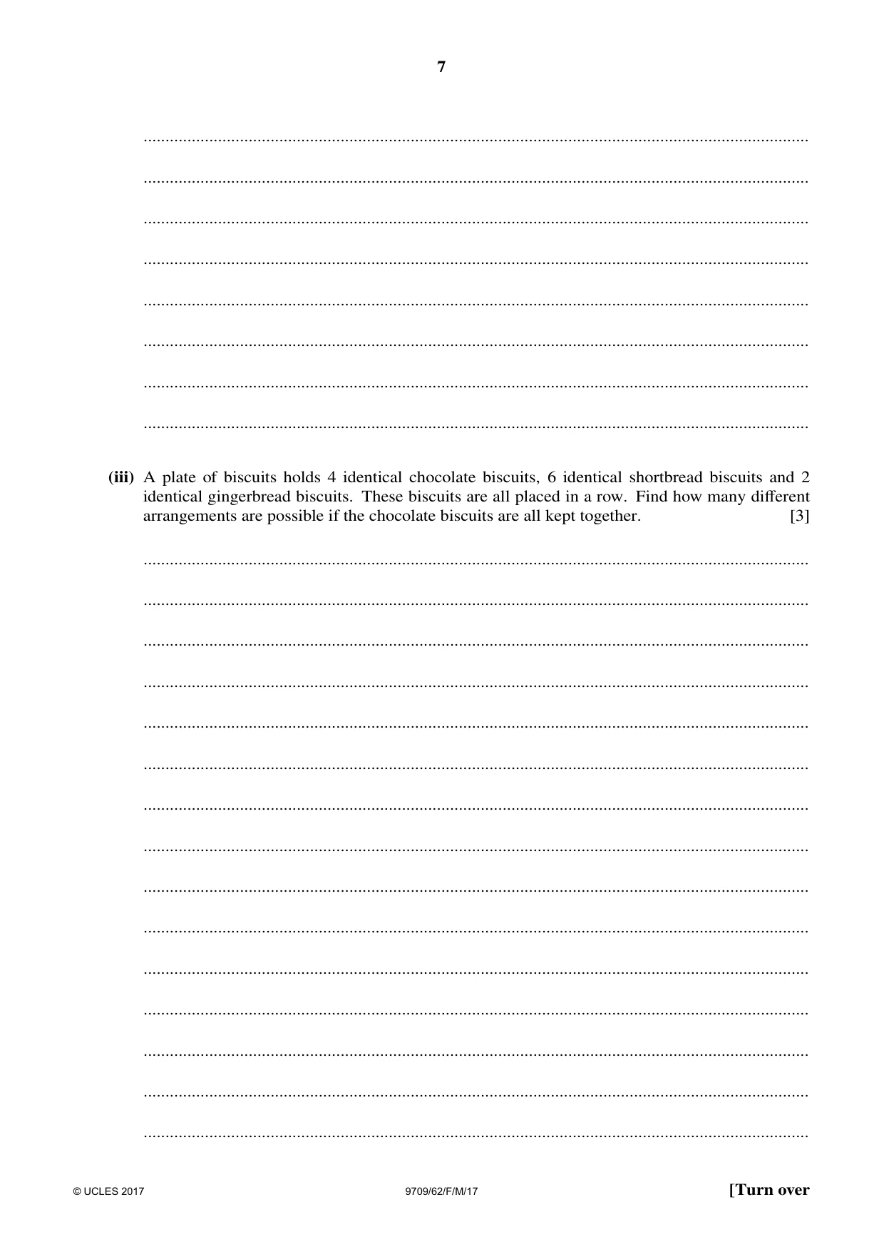 Cambridge A Level Mathematics 9709 2017 Feb/March Paper 6 · Variant 2 question paper, page 7 of 12